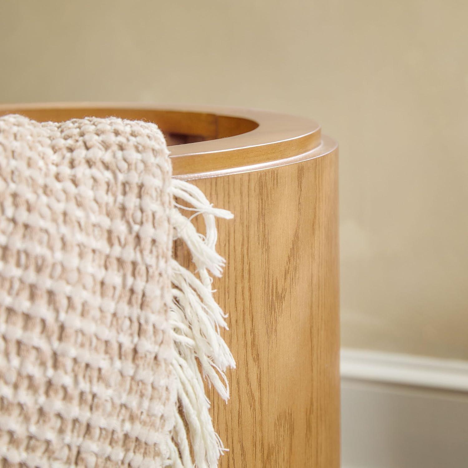 imageWalker Edison Maya Modern Solid Oak Wood Veneer Side Table with Storage 18 Inch Medium Brown OakWhite Oak