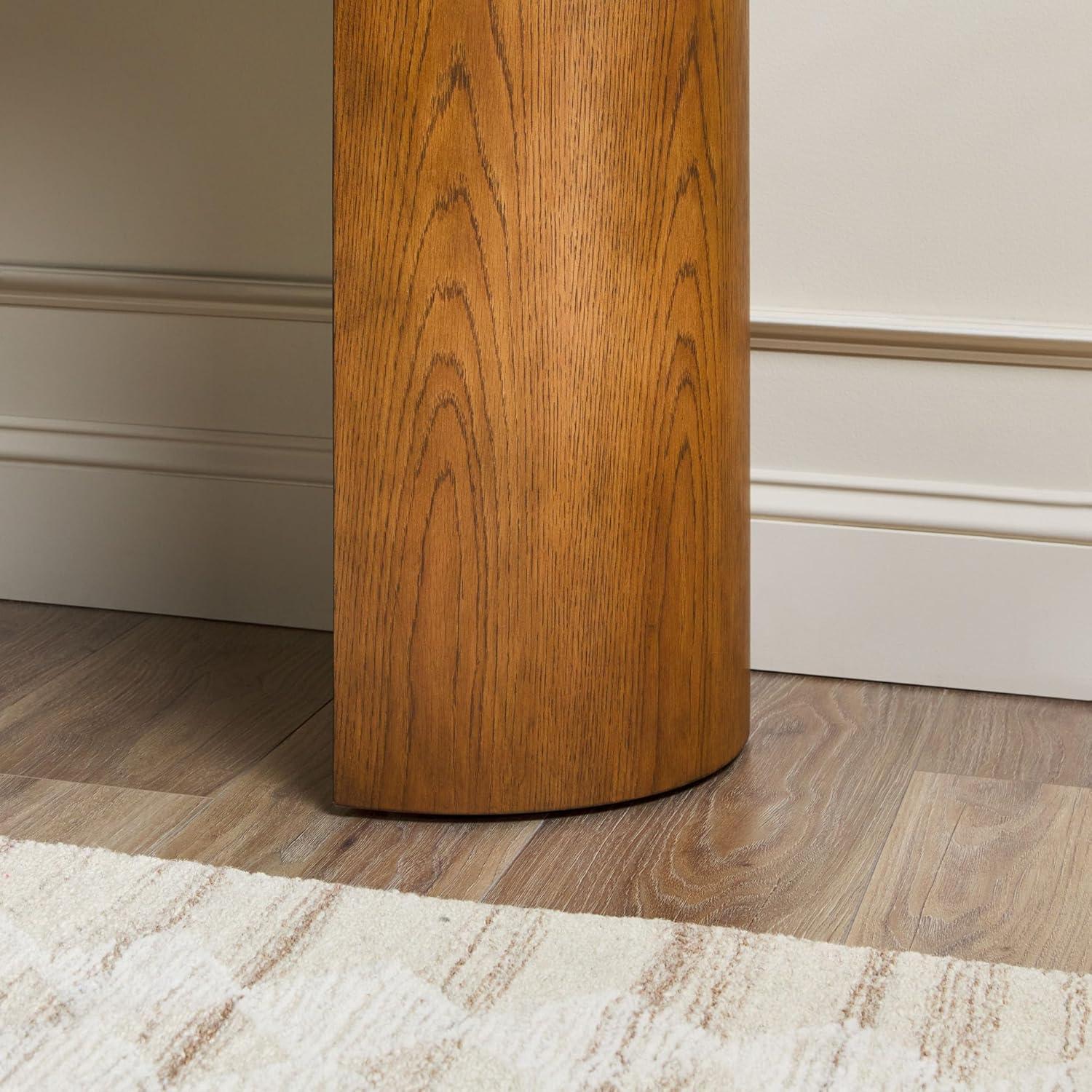 imageWalker Edison Maya Solid Oak Wood Veneer Console Table with Storage 48 Inch White OakMedium Brown