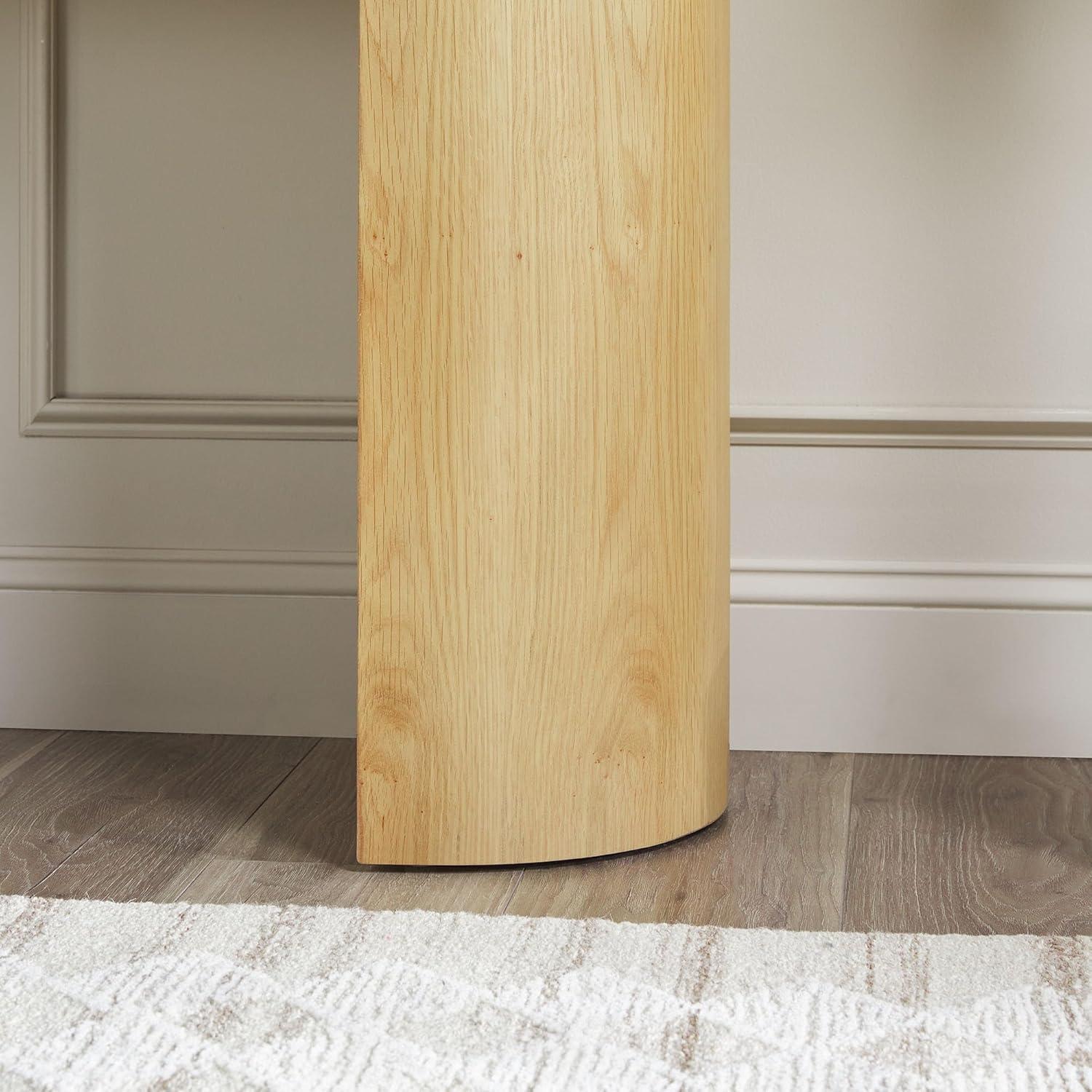 imageWalker Edison Maya Solid Oak Wood Veneer Console Table with Storage 48 Inch White OakWhite Oak