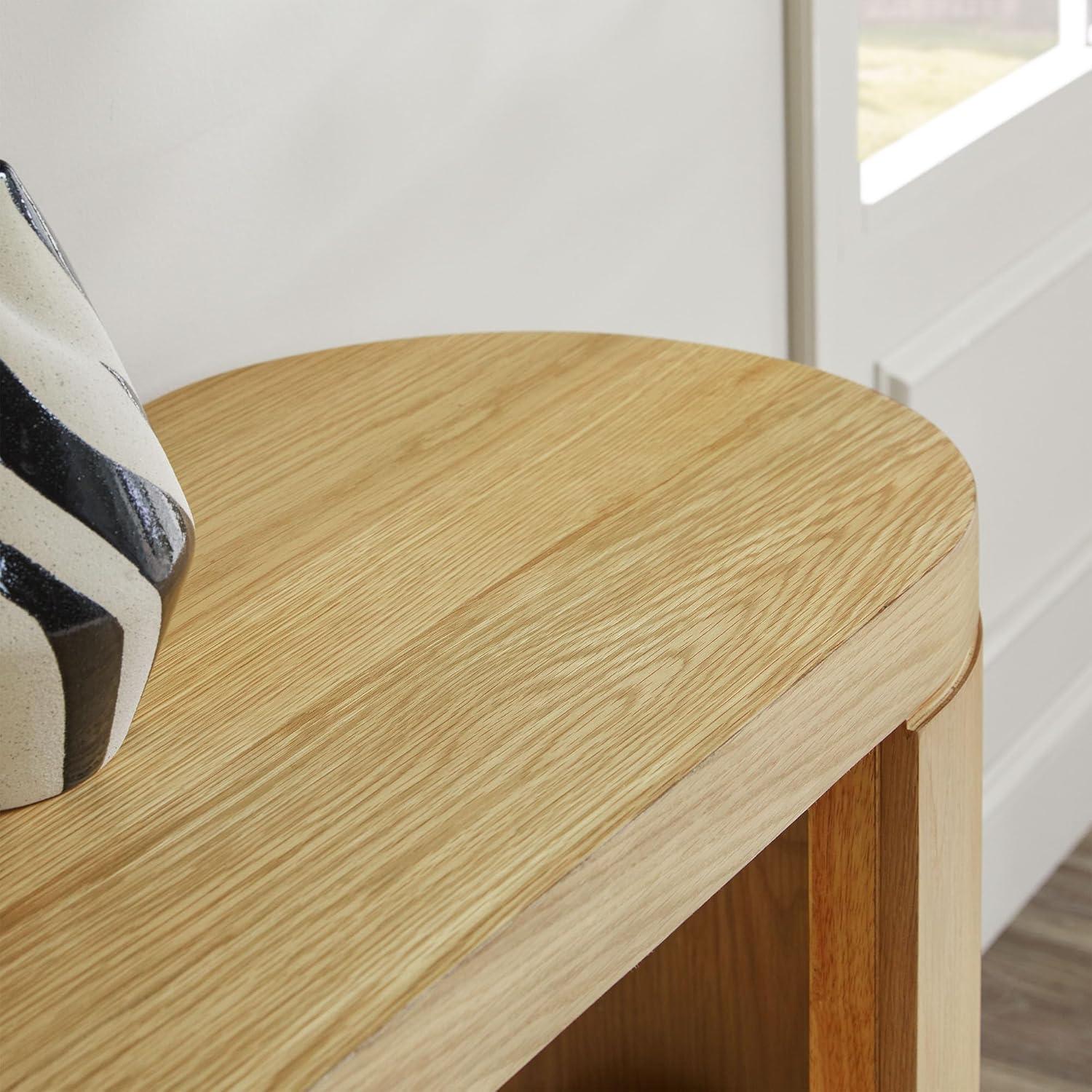 imageWalker Edison Maya Solid Oak Wood Veneer Console Table with Storage 48 Inch White OakWhite Oak