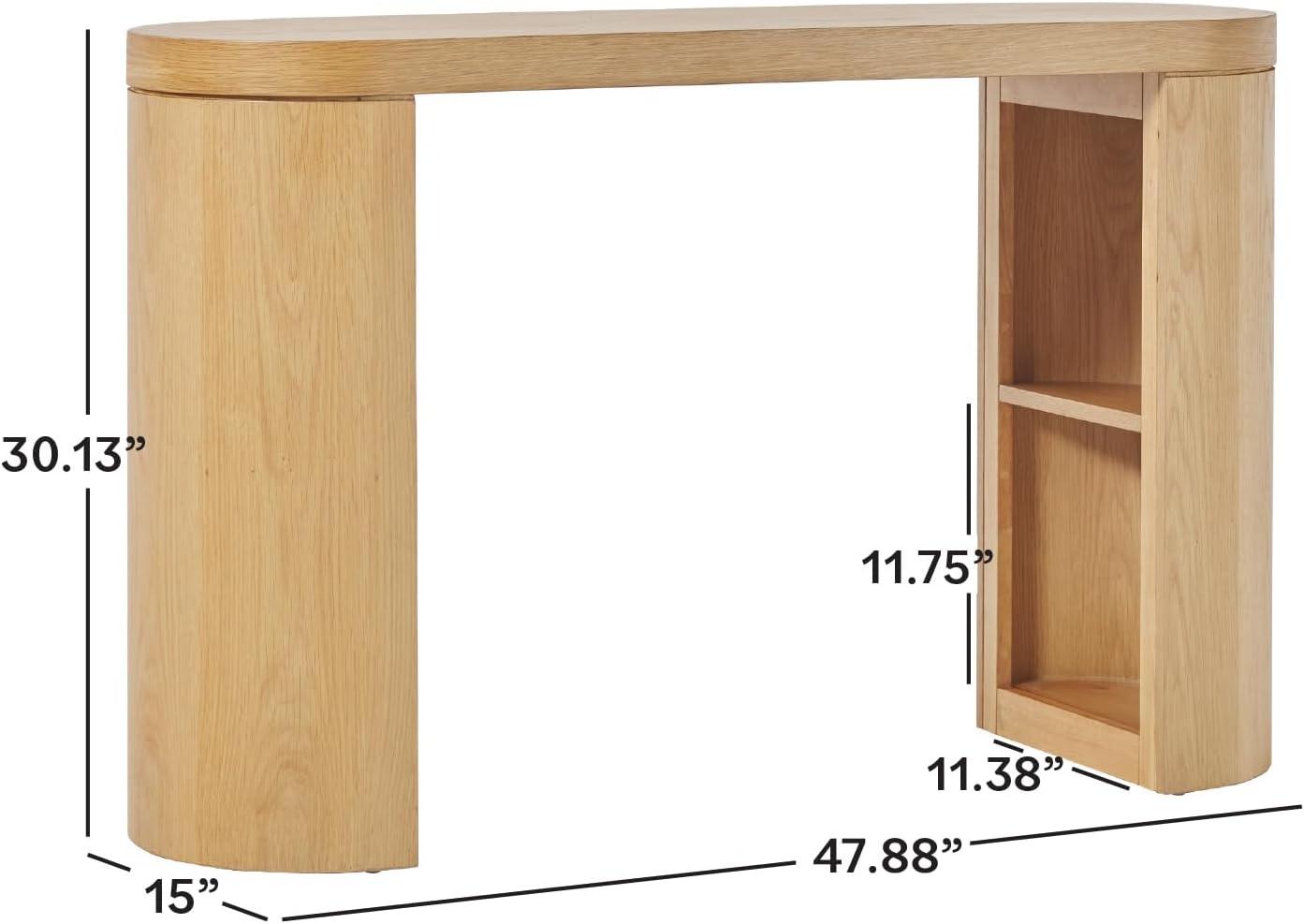 imageWalker Edison Maya Solid Oak Wood Veneer Console Table with Storage 48 Inch White OakWhite Oak