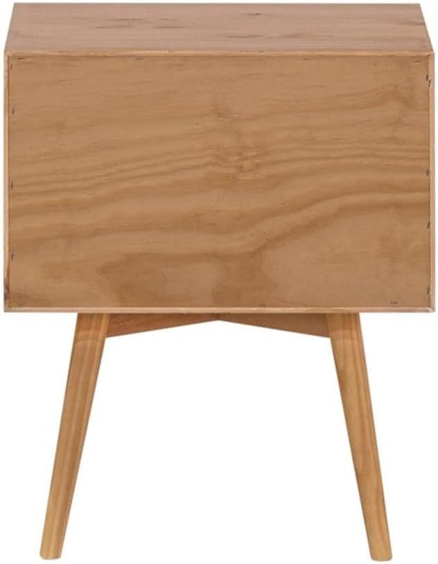 imageWalker Edison Mid Century Modern 1Drawer Nightstand Bedroom Storage Drawer and Shelf Bedside End Table 24 Inch Natural PineNatural Pine