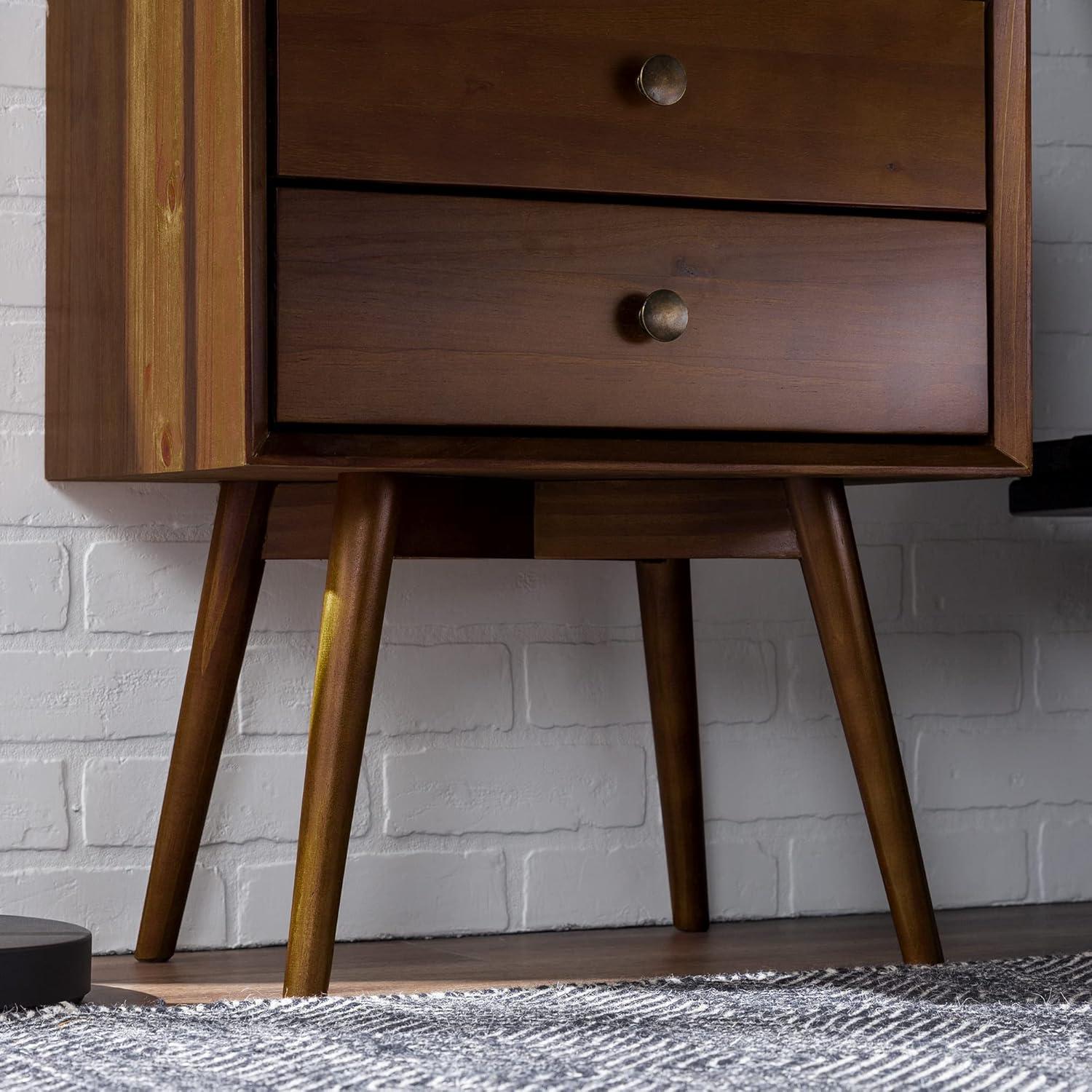 imageWalker Edison Mid Century Modern 1Drawer Nightstand Bedroom Storage Drawer and Shelf Bedside End Table 24 Inch Natural PineWalnut