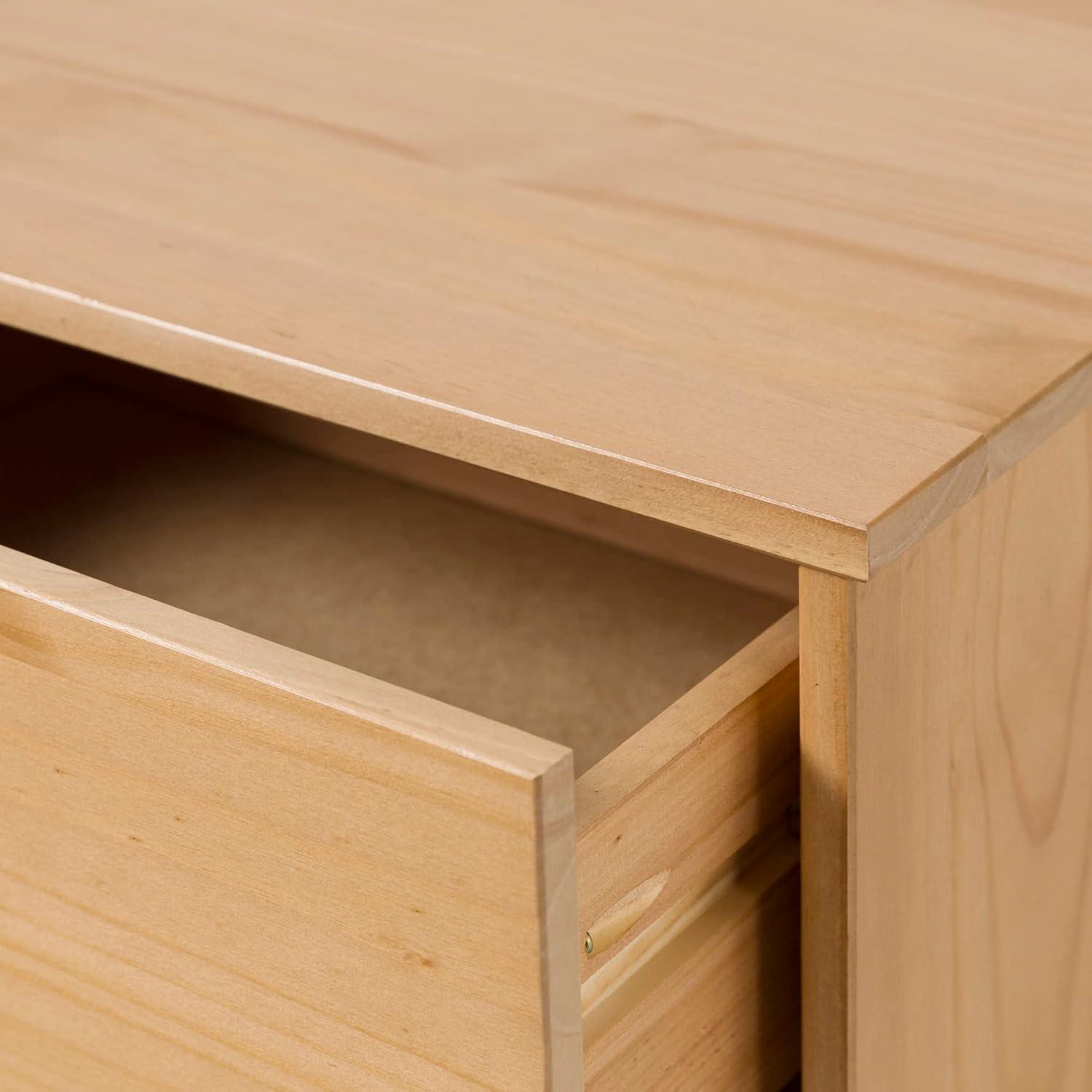 imageWalker Edison Mid Century Modern Grooved Handle Wood Nightstand Side Table Bedroom Storage Drawer and Shelf Bedside End Table 2 Drawer CaramelNatural Pine