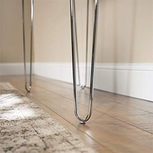 imageWalker Edison Mid Century Modern Hairpin Wood Laptop Computer Writing Desk Home Office Workstation Small 42 Inch White