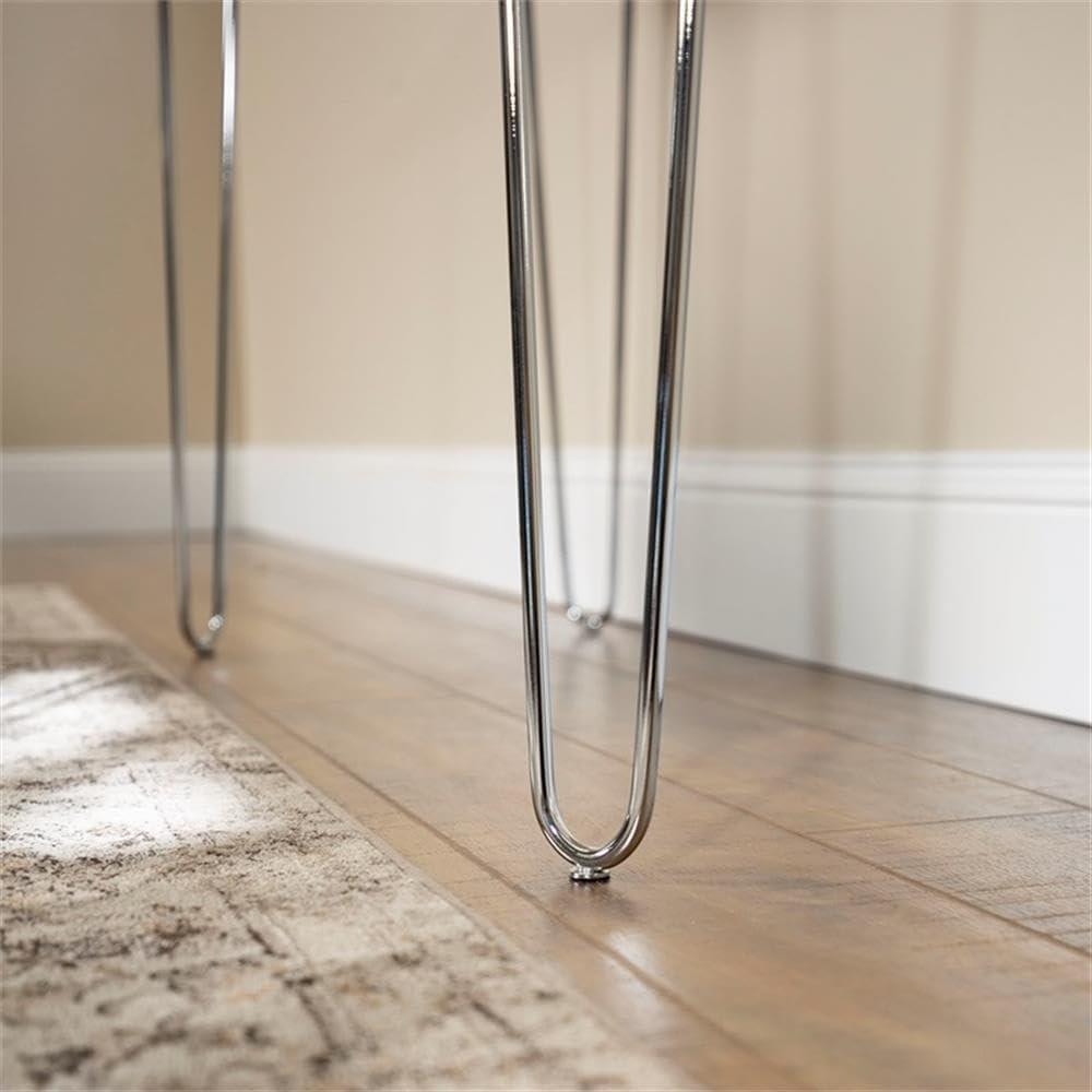 imageWalker Edison Mid Century Modern Hairpin Wood Laptop Computer Writing Desk Home Office Workstation Small 42 Inch White