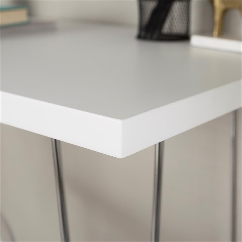 imageWalker Edison Mid Century Modern Hairpin Wood Laptop Computer Writing Desk Home Office Workstation Small 42 Inch White