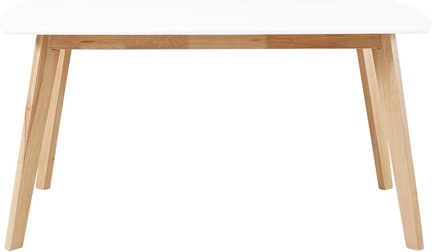 imageWalker Edison Mid Century Modern Wood Table Dining Room Kitchen Set Dining Chairs 60 Inch 6 Person White and Natural