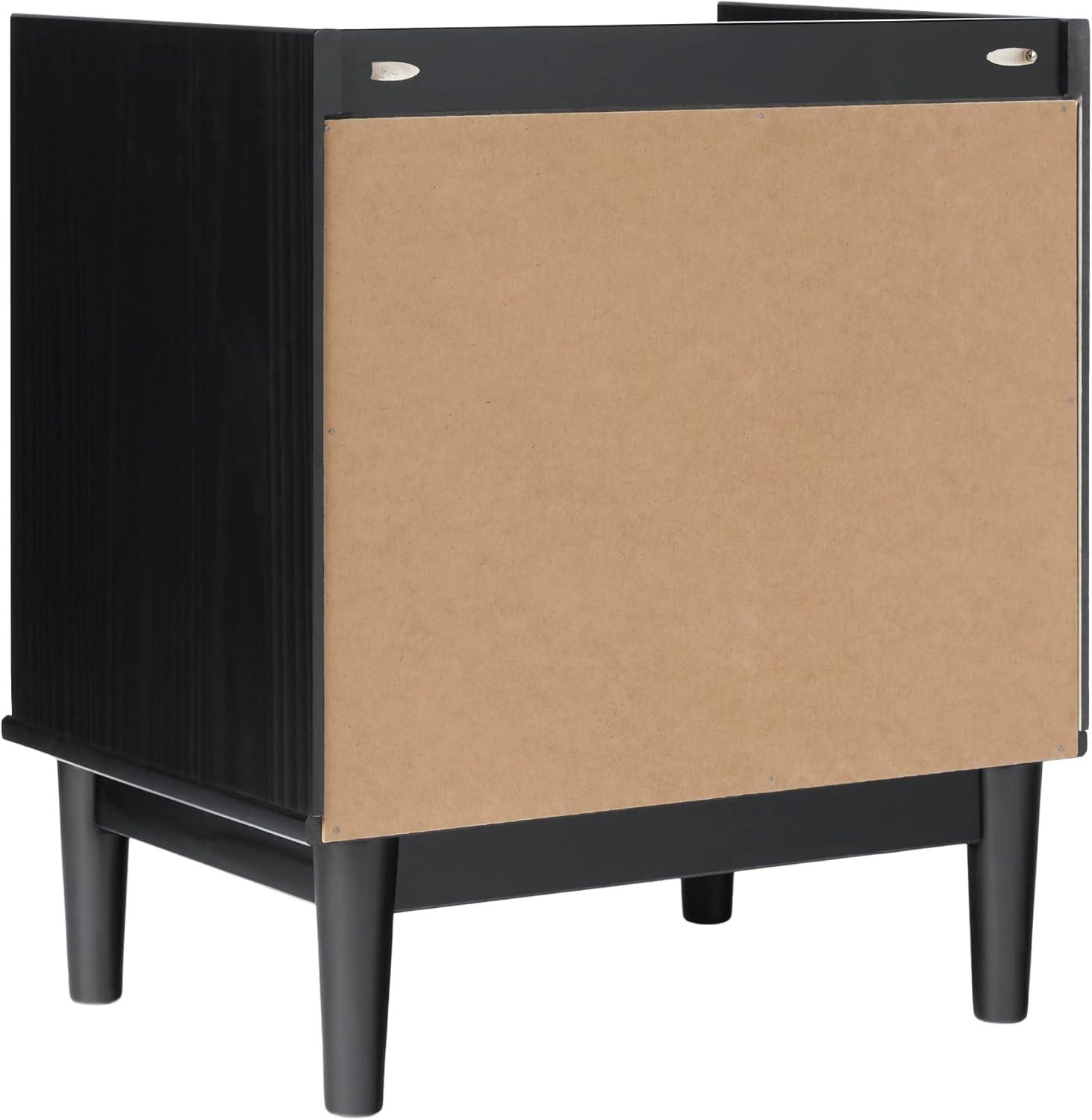 imageWalker Edison MidCentury Modern Solid Wood 2Drawer Nightstand 20 Inch BlackBlack