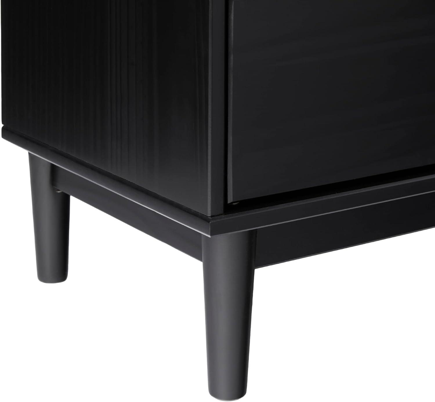 imageWalker Edison MidCentury Modern Solid Wood 2Drawer Nightstand 20 Inch BlackBlack