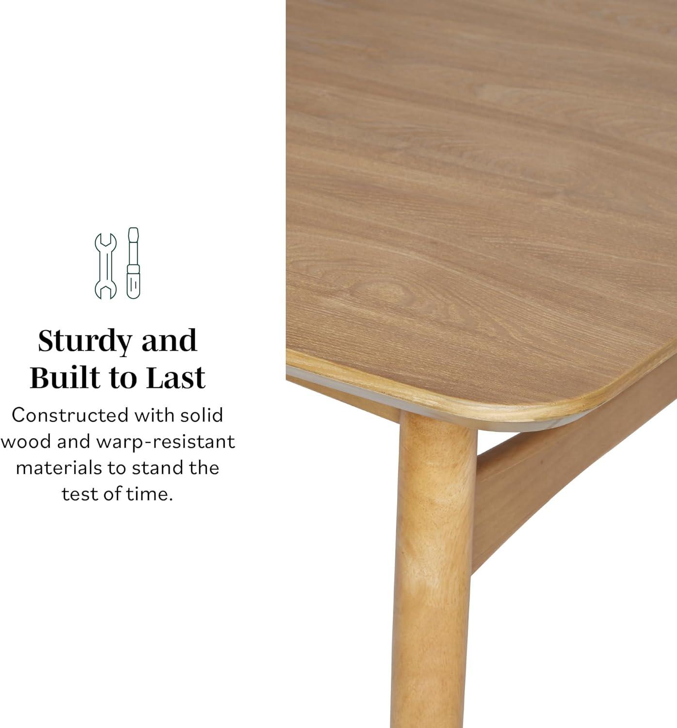 imageWalker Edison MidCentury Modern Solid Wood TaperedLeg Dining Table 59 Inch WalnutEnglish Ash