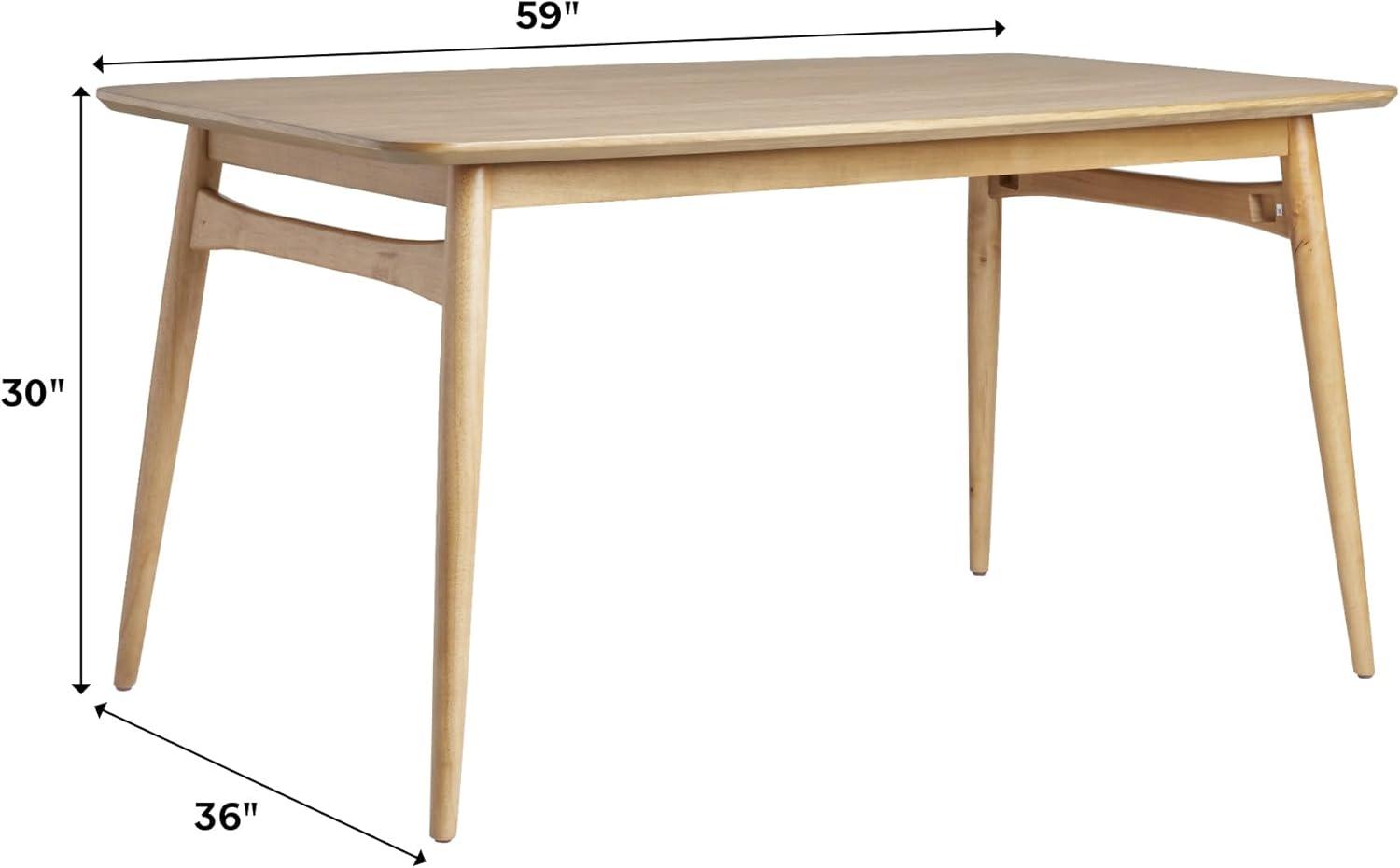 imageWalker Edison MidCentury Modern Solid Wood TaperedLeg Dining Table 59 Inch WalnutEnglish Ash