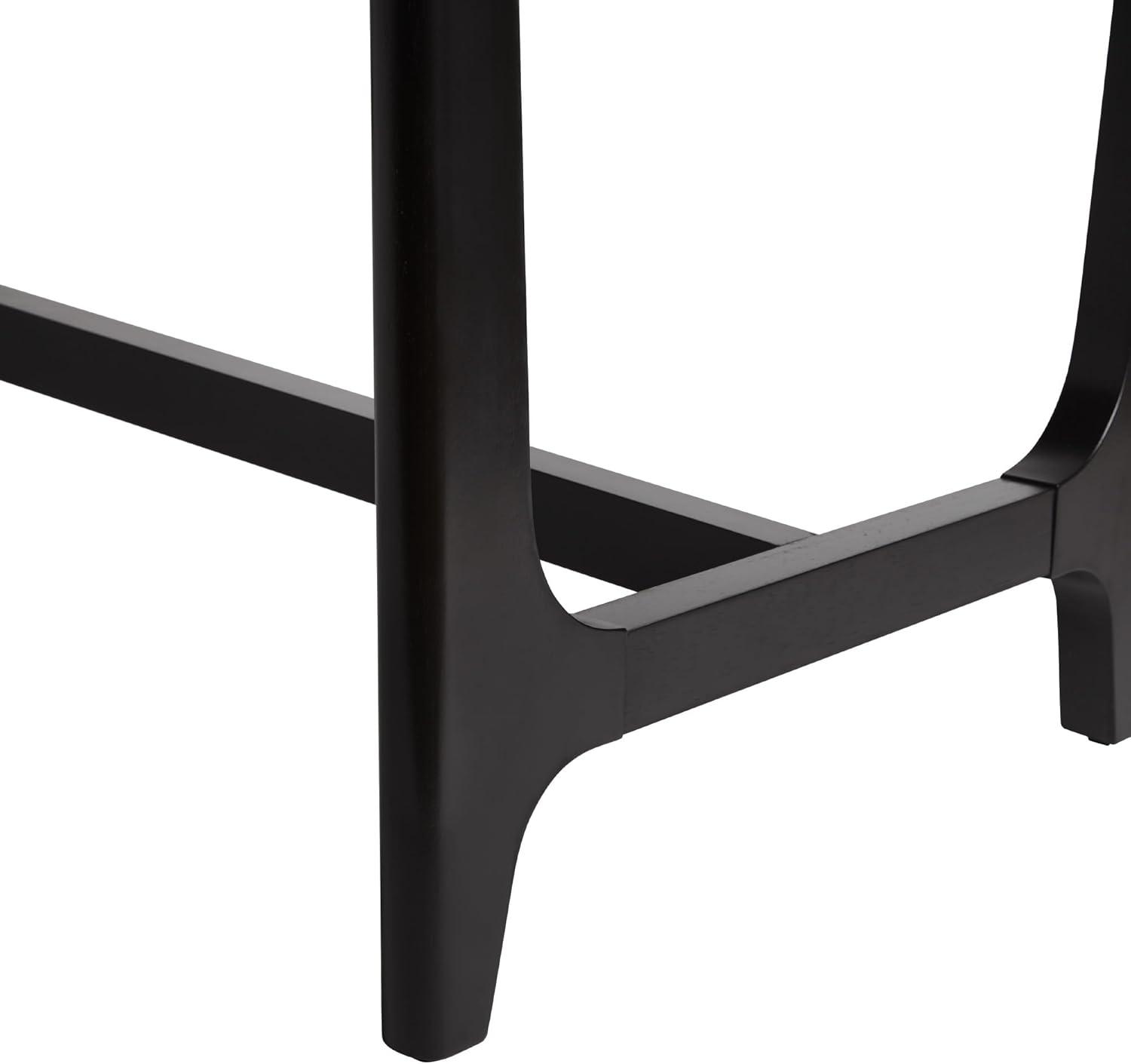 imageWalker Edison MidCentury Modern Solid Wood Trestle Base Dining Table 60 Inch Black Ash VeneerBlack Ash