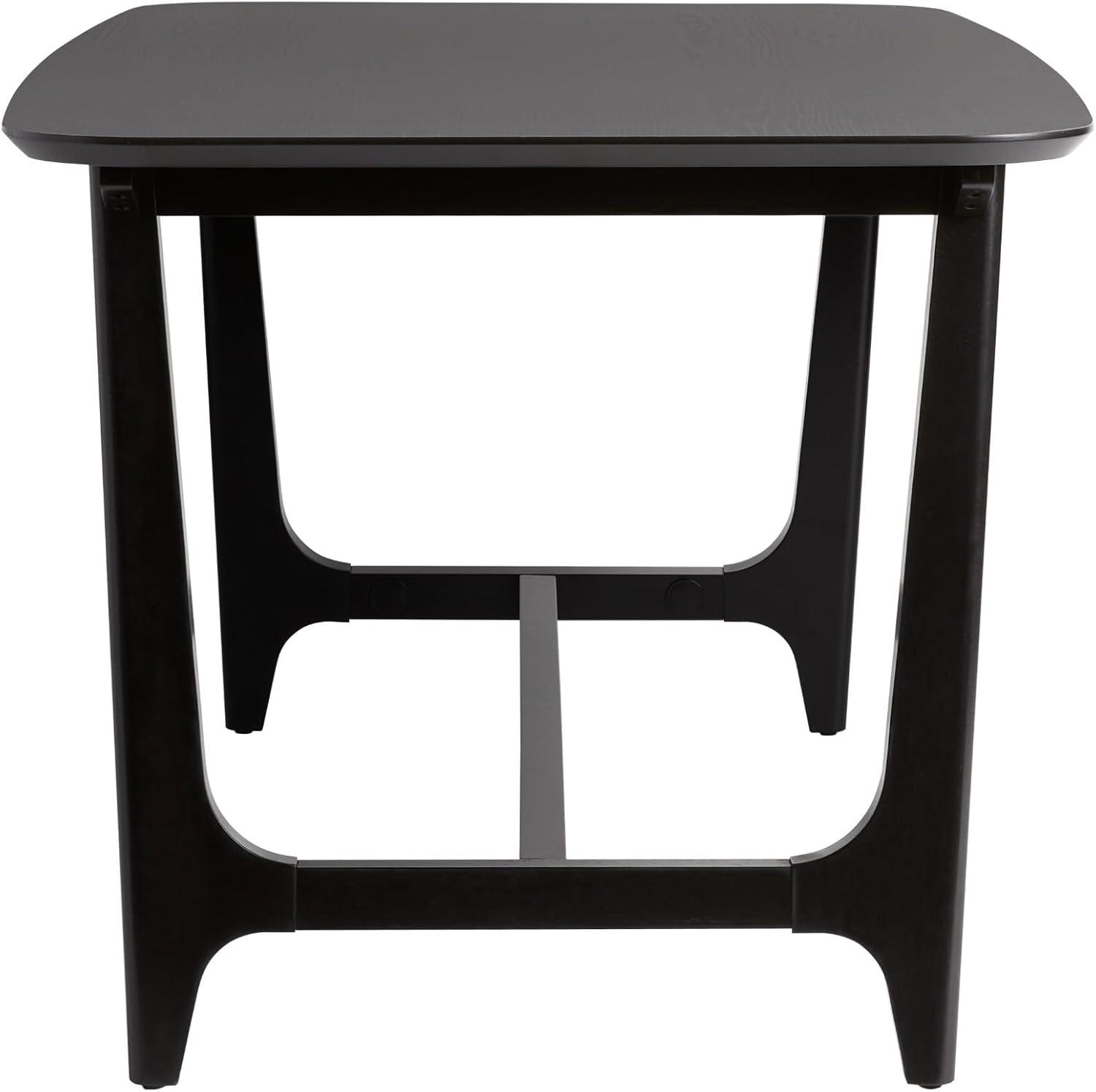 imageWalker Edison MidCentury Modern Solid Wood Trestle Base Dining Table 60 Inch Black Ash VeneerBlack Ash