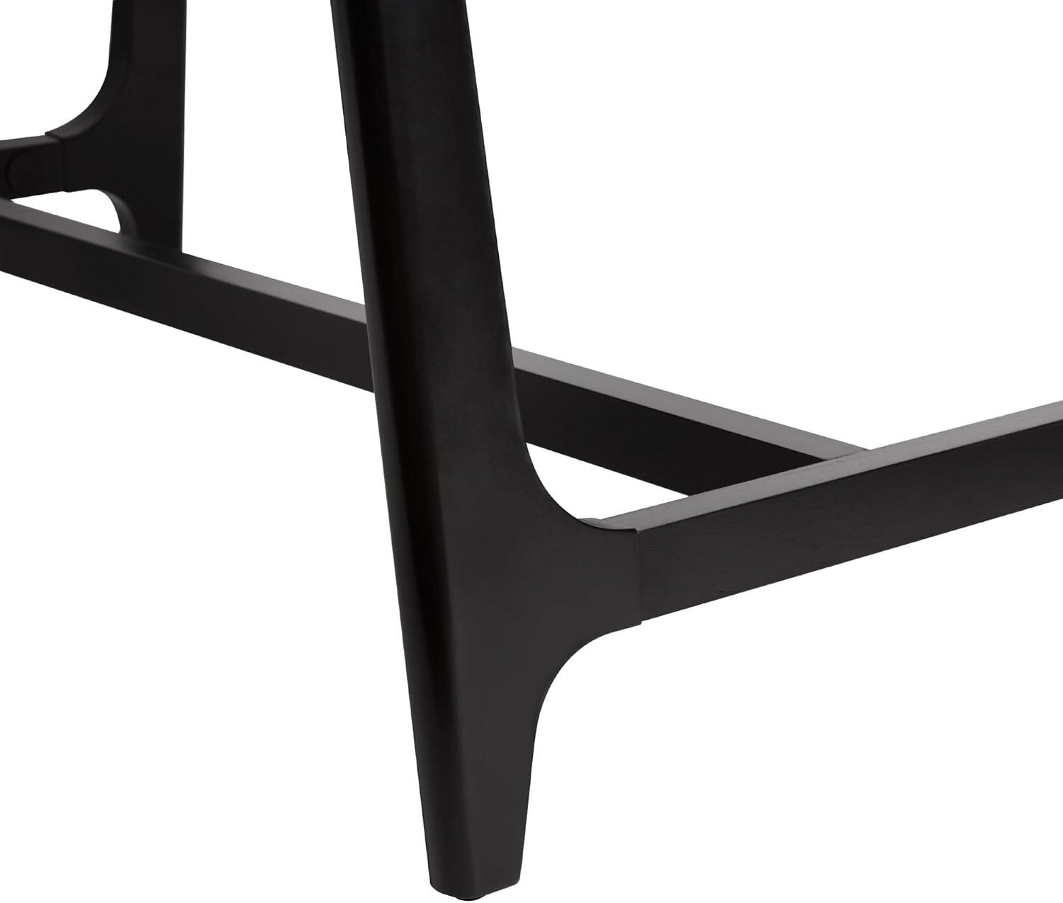 imageWalker Edison MidCentury Modern Solid Wood Trestle Base Dining Table 60 Inch Black Ash VeneerBlack Ash