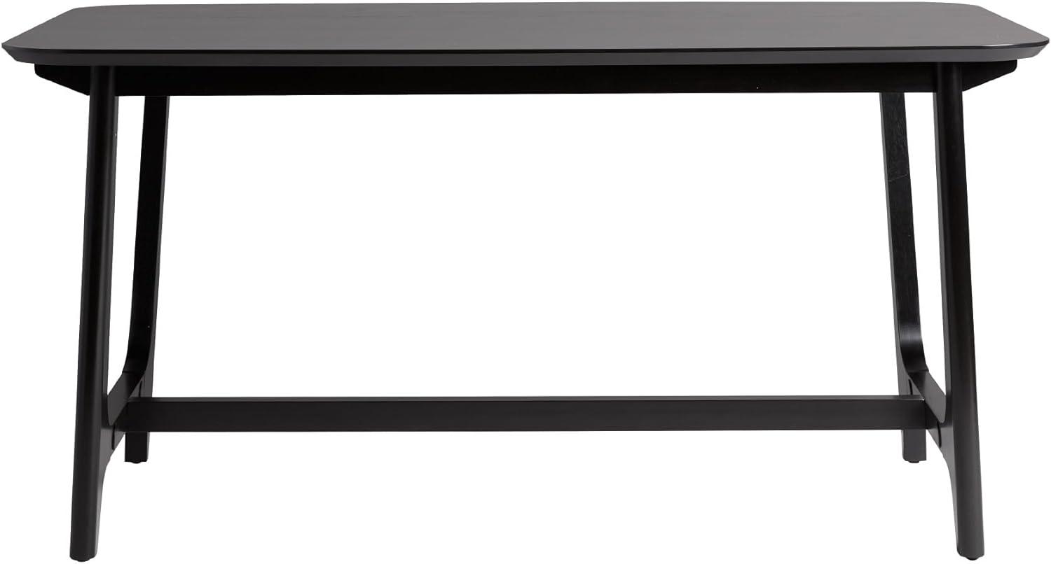 imageWalker Edison MidCentury Modern Solid Wood Trestle Base Dining Table 60 Inch Black Ash VeneerBlack Ash