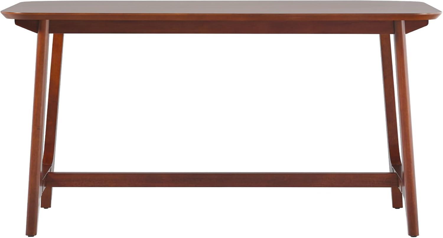 imageWalker Edison MidCentury Modern Solid Wood Trestle Base Dining Table 60 Inch Black Ash VeneerWalnut