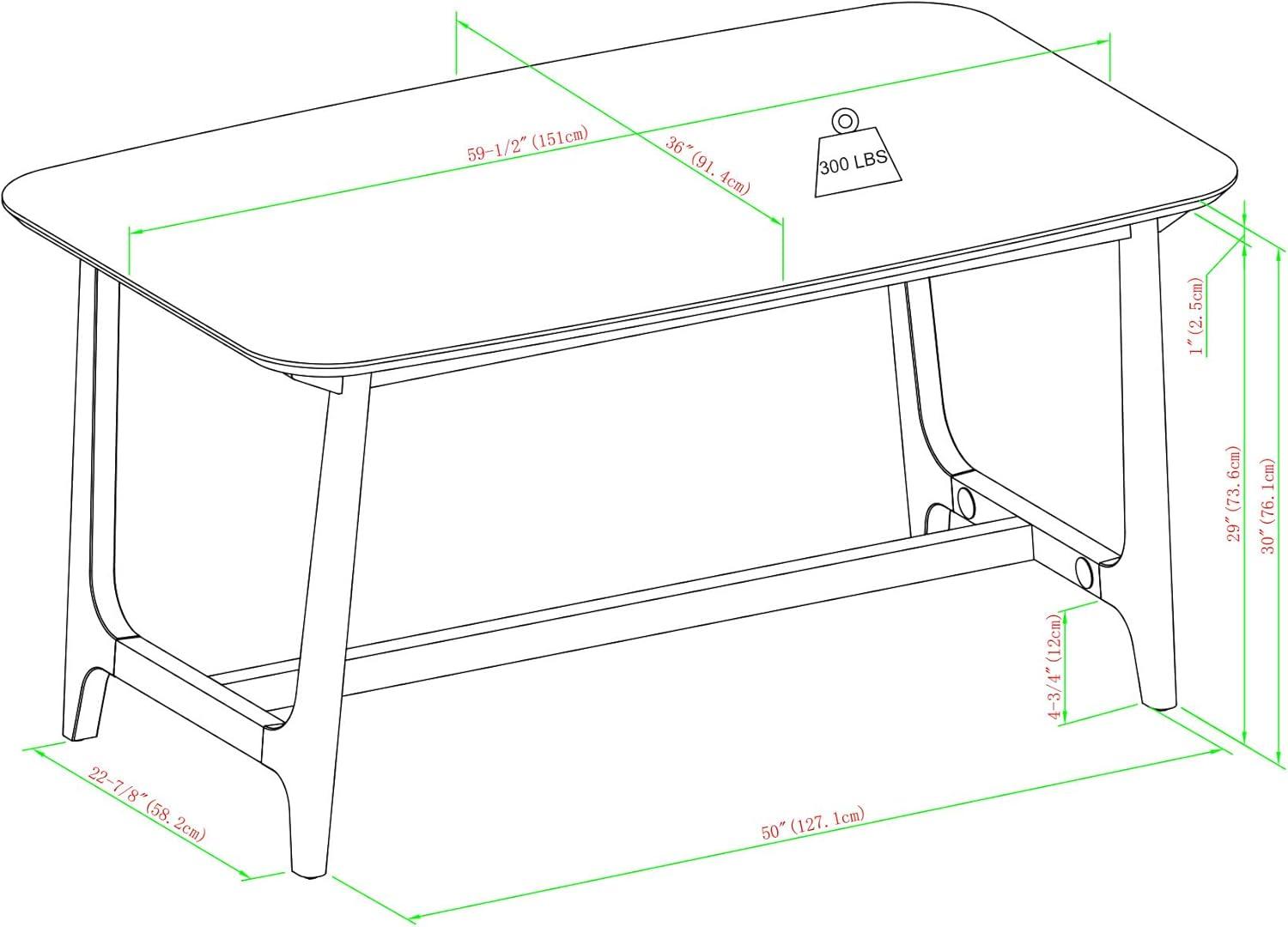 imageWalker Edison MidCentury Modern Solid Wood Trestle Base Dining Table 60 Inch Black Ash VeneerWalnut