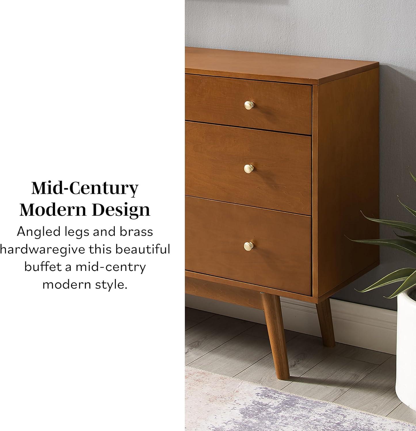 imageWalker Edison MidCentury Modern Wood Kitchen Buffet Sideboard Entryway Serving Storage Cabinet DoorsDining Room Console 70 Inch WalnutAcorn