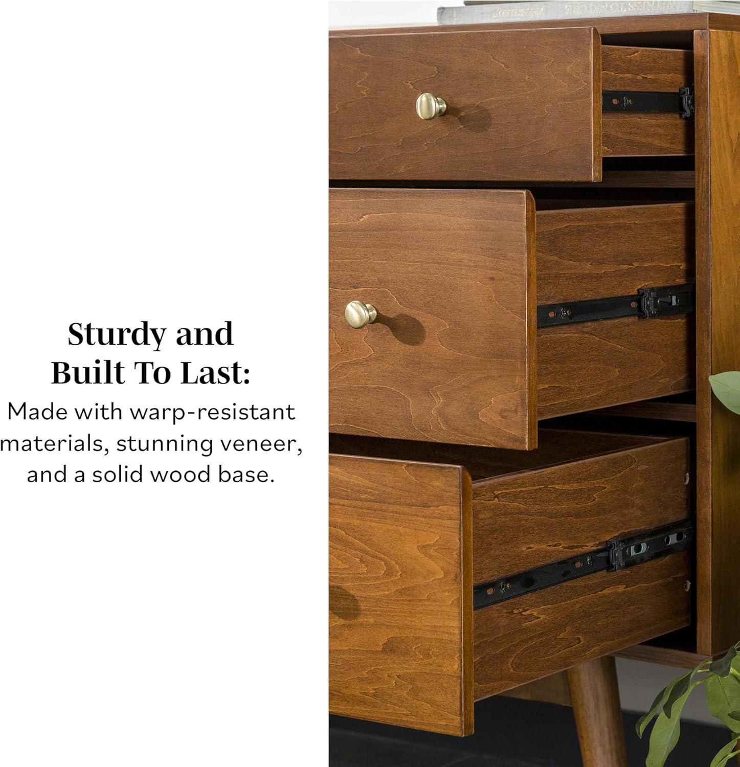 imageWalker Edison MidCentury Modern Wood Kitchen Buffet Sideboard Entryway Serving Storage Cabinet DoorsDining Room Console 70 Inch WalnutAcorn