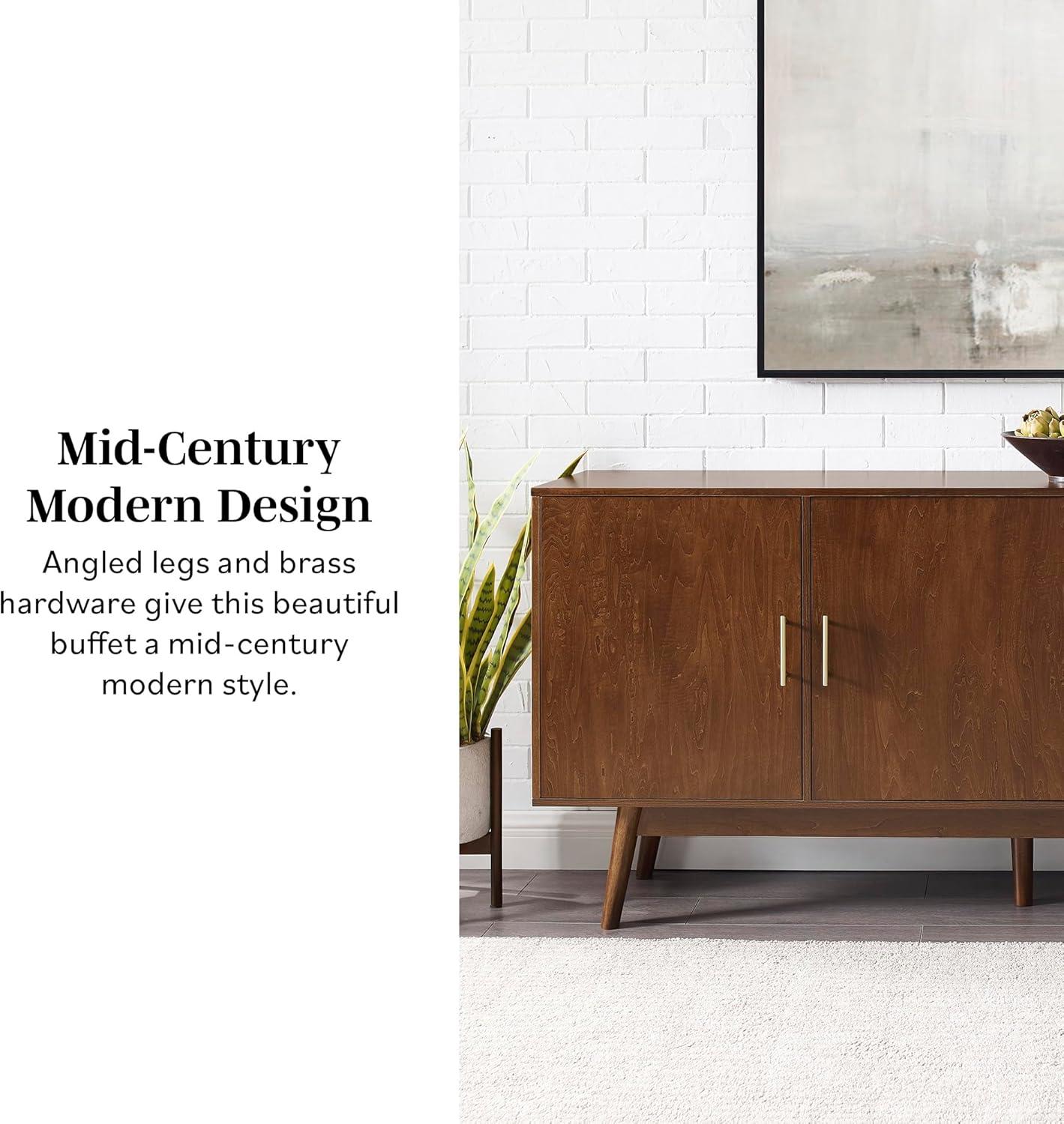 imageWalker Edison MidCentury Modern Wood Kitchen Buffet Sideboard Entryway Serving Storage Cabinet DoorsDining Room Console 70 Inch WalnutWalnut