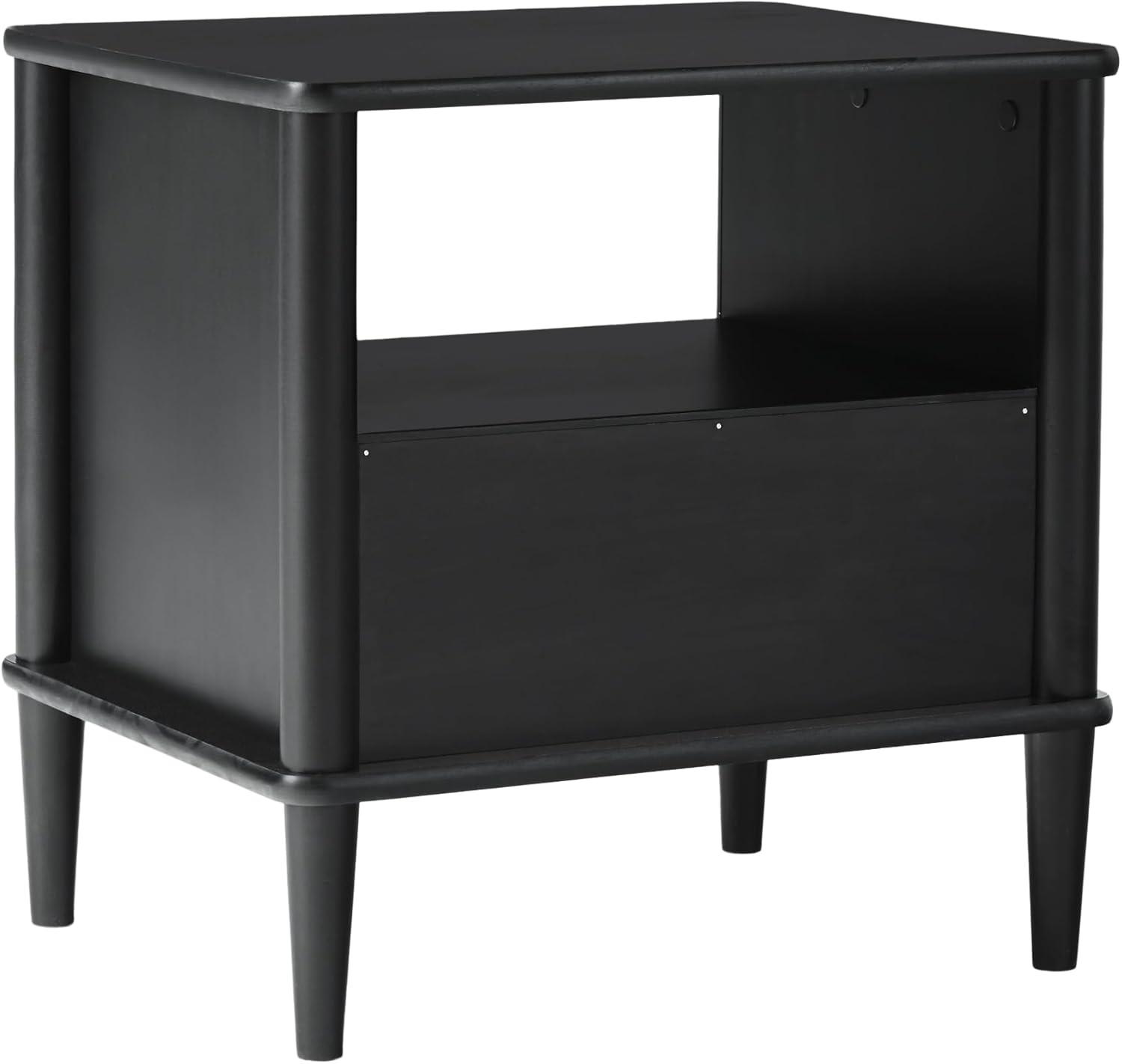 imageWalker Edison Modern 1Drawer Nightstand 20 Inch Walnut 20InchBlack 20inch