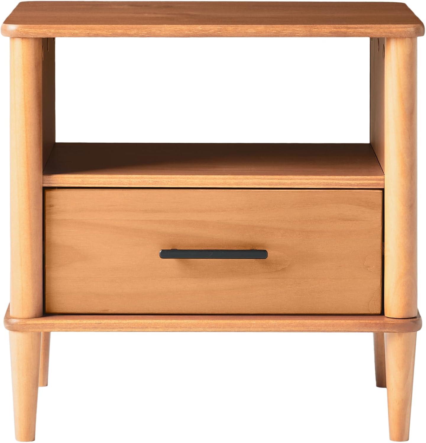 imageWalker Edison Modern 1Drawer Nightstand 20 Inch Walnut 20InchCaramel 20inch