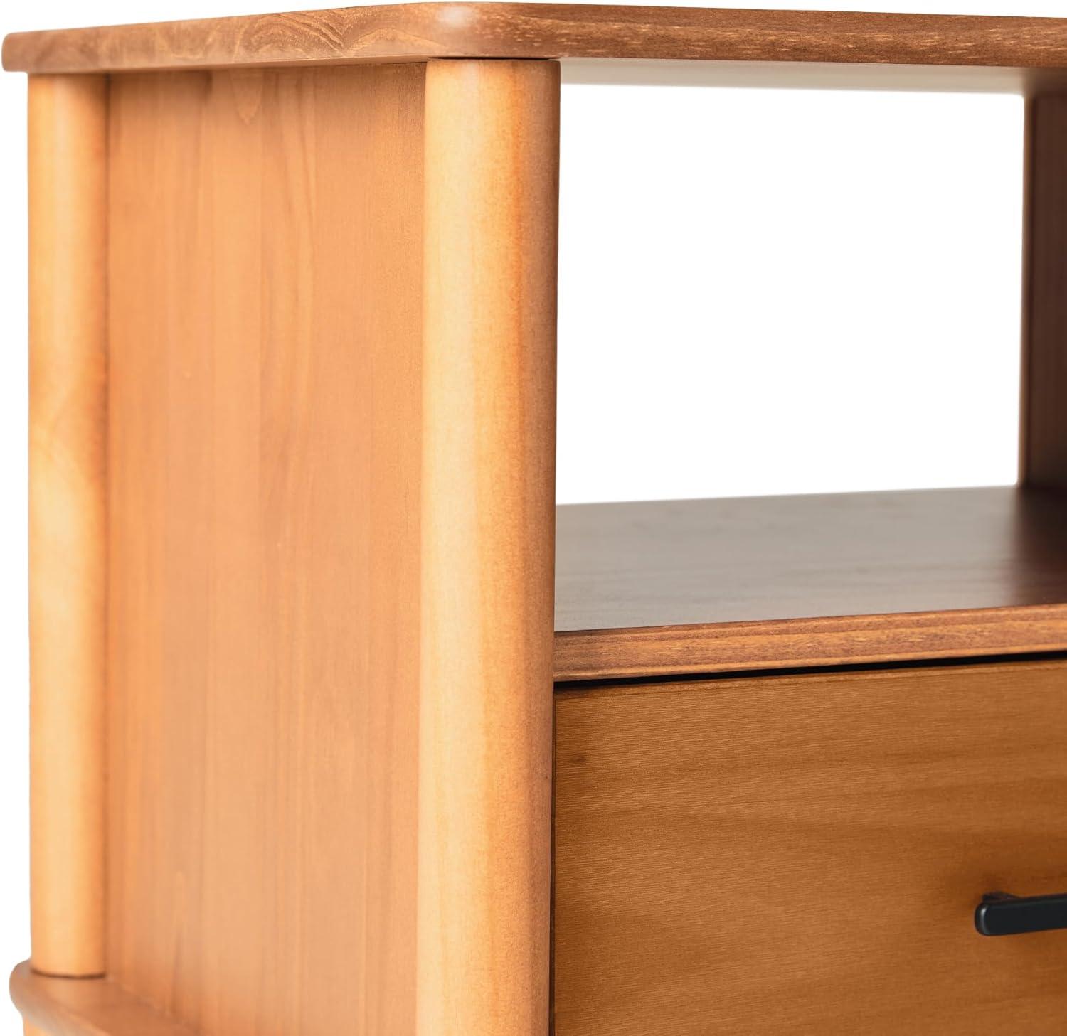 imageWalker Edison Modern 1Drawer Nightstand 20 Inch Walnut 20InchCaramel 20inch