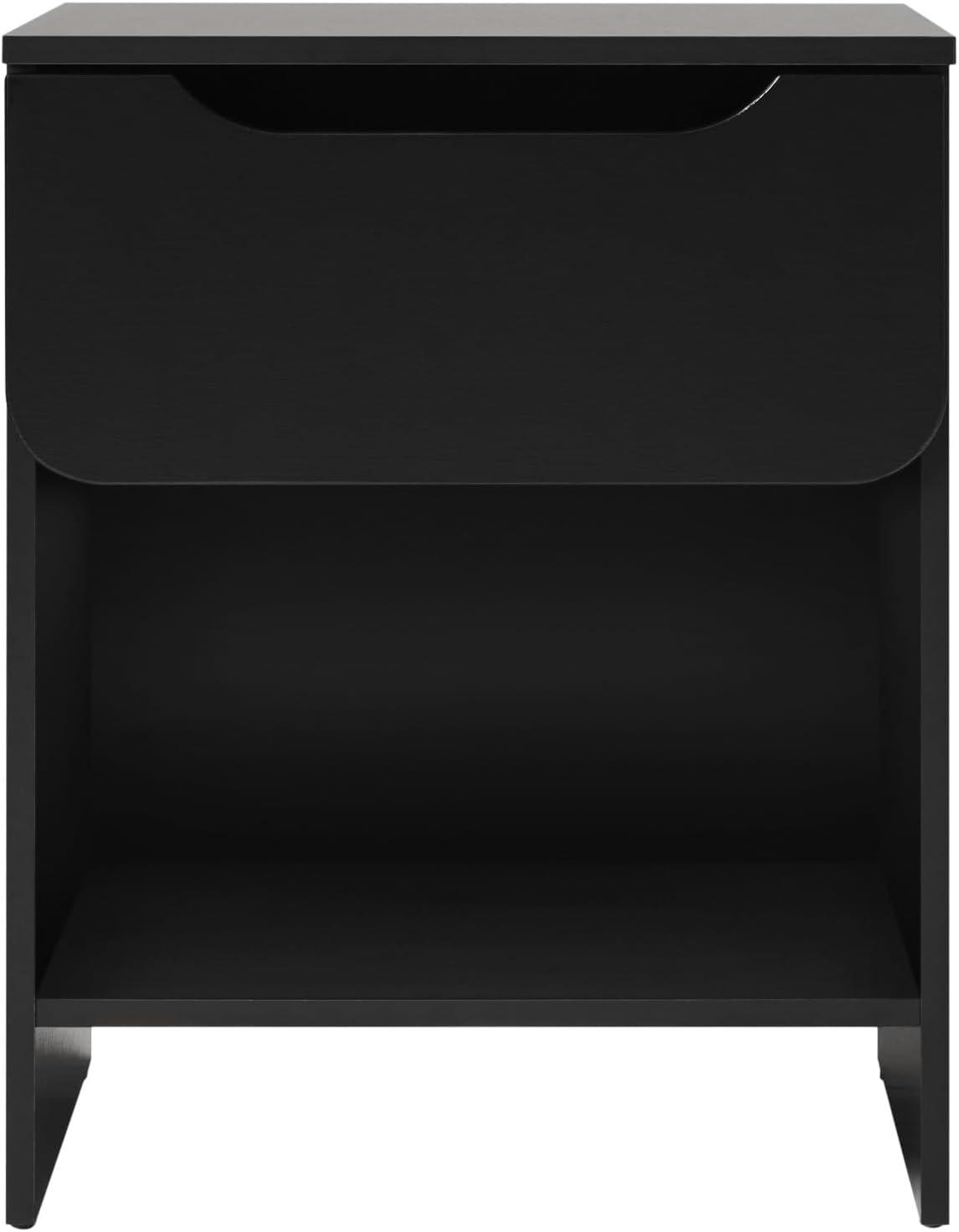 imageWalker Edison Modern 1Drawer Simple Nightstand 20 Inch RivieraBlack