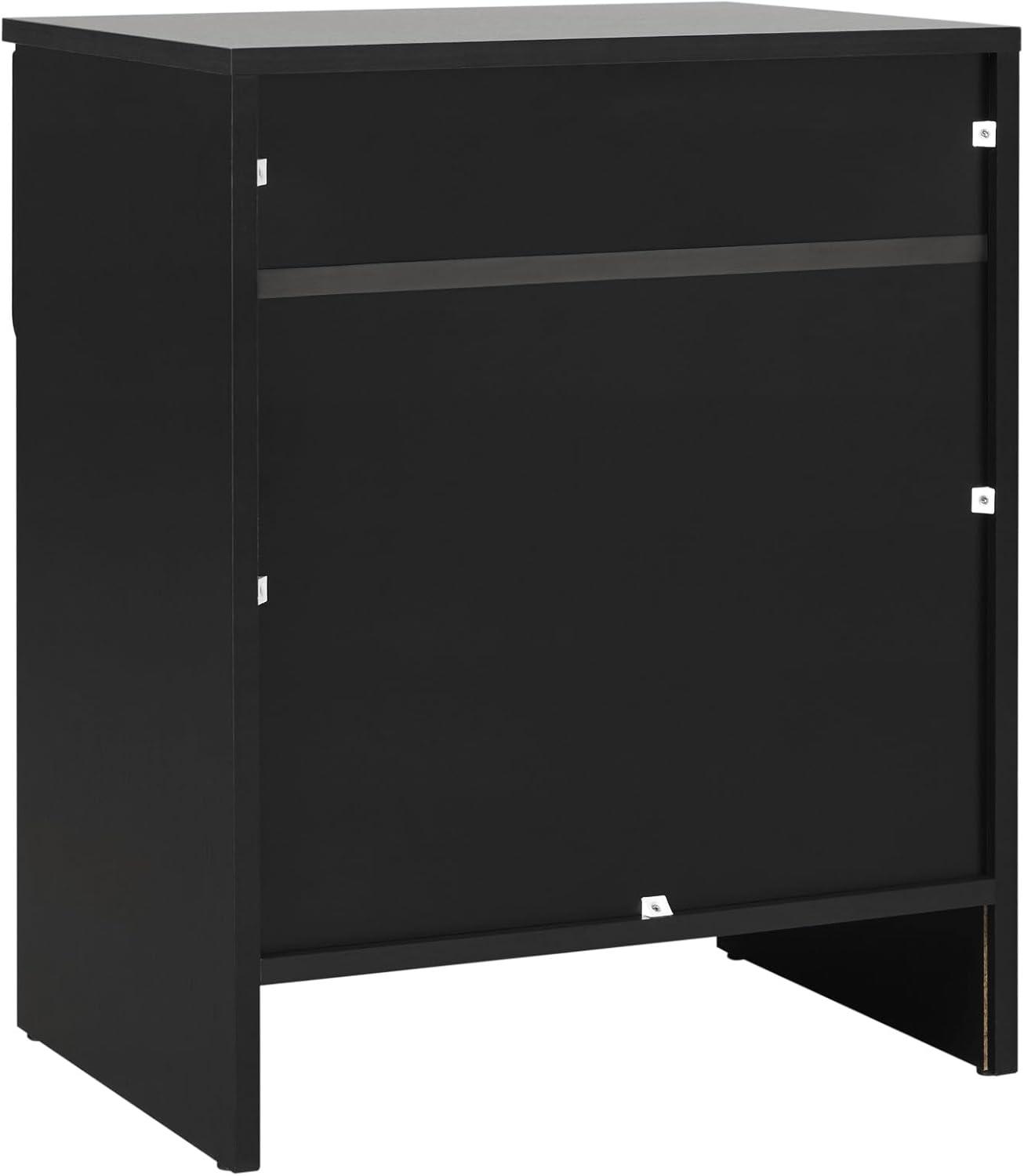 imageWalker Edison Modern 1Drawer Simple Nightstand 20 Inch RivieraBlack