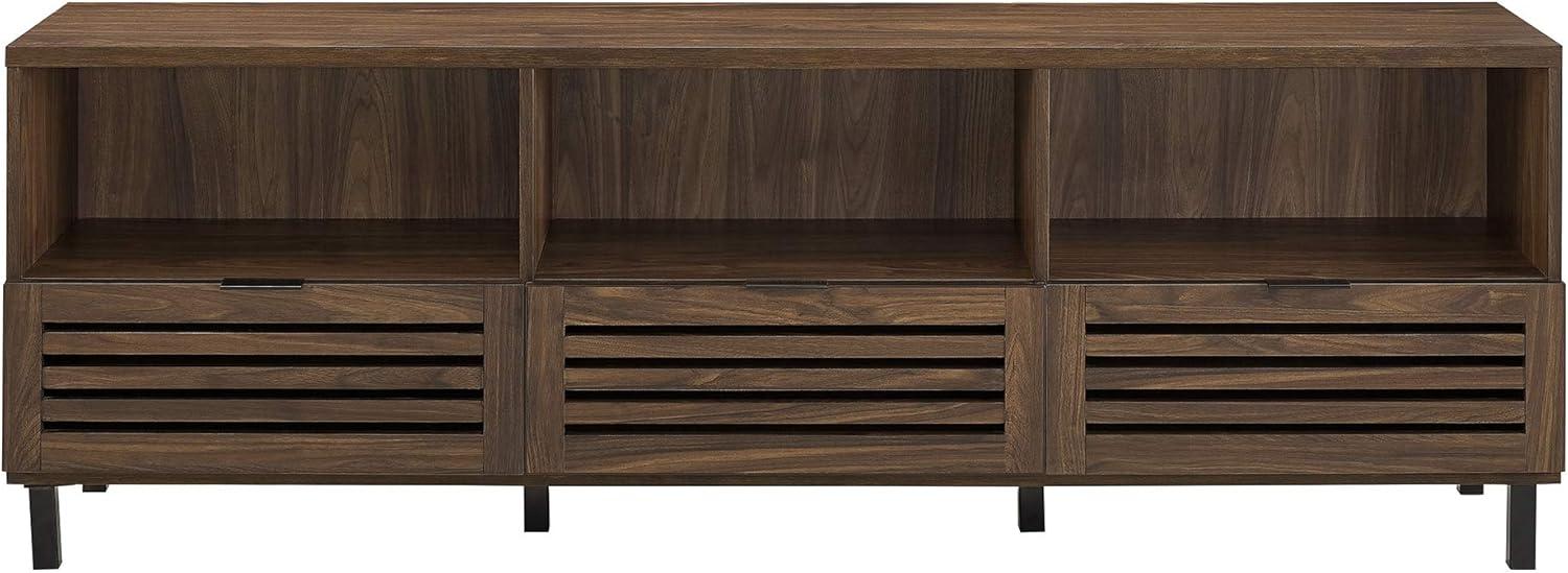 imageWalker Edison Modern 4 Drawer Sliding Door Wood Cabinet Buffet Entryway Serving Storage Cabinet Doors Dining Room Console 59 Inch Black and Slate GreyDark Walnut