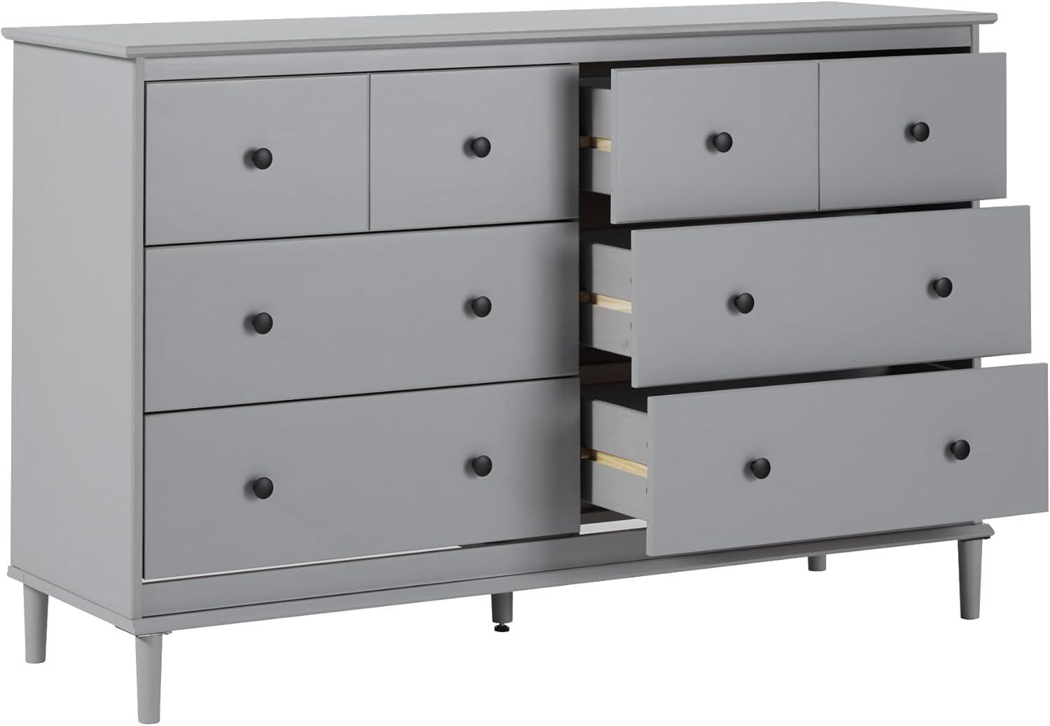 imageWalker Edison Modern 6Drawer Solid Wood Dresser Bedroom Storage 57 Inch WhiteGreyt