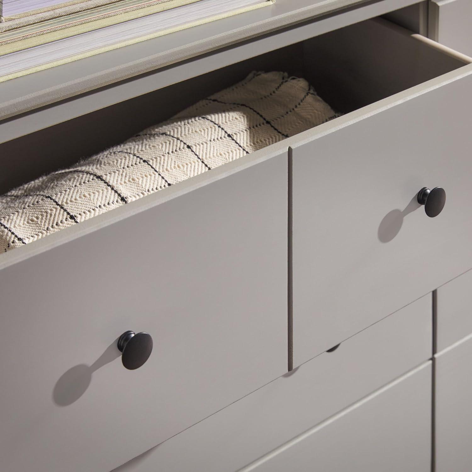 imageWalker Edison Modern 6Drawer Solid Wood Dresser Bedroom Storage 57 Inch WhiteGreyt