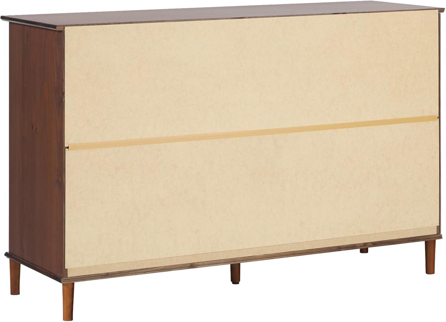 imageWalker Edison Modern 6Drawer Solid Wood Dresser Bedroom Storage 57 Inch WhiteWalnutt