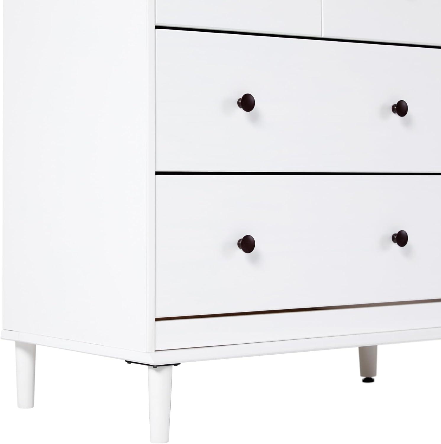 imageWalker Edison Modern 6Drawer Solid Wood Dresser Bedroom Storage 57 Inch WhiteWhitet