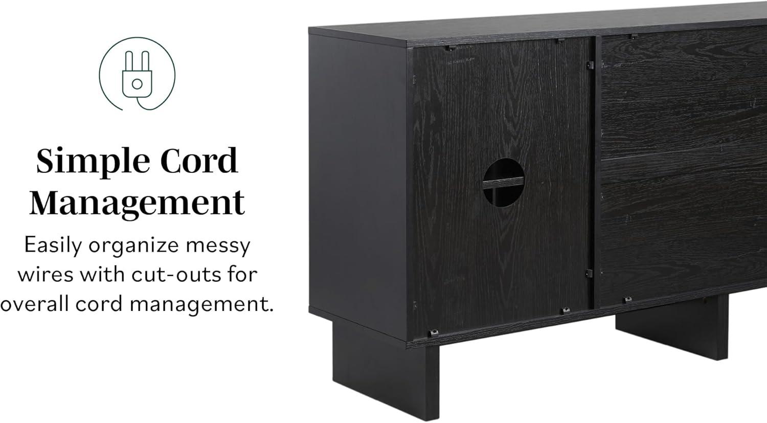 imageWalker Edison Modern Beveled 2Door 2Drawer Sideboard 63 Inch Coastal OakBlack