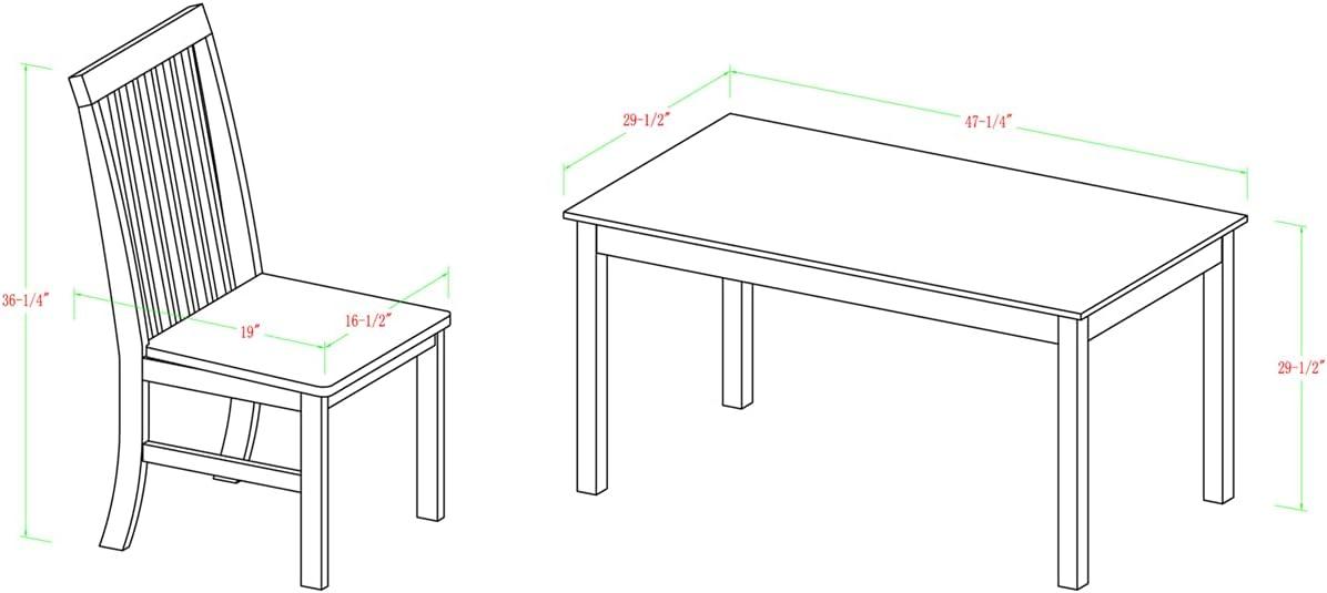 imageWalker Edison Modern Color Dining Room Table and Chair Set Small Space Living Kitchen Dining Set 48 Inch 4 Person White and Mint BlueWhite and Sage Green