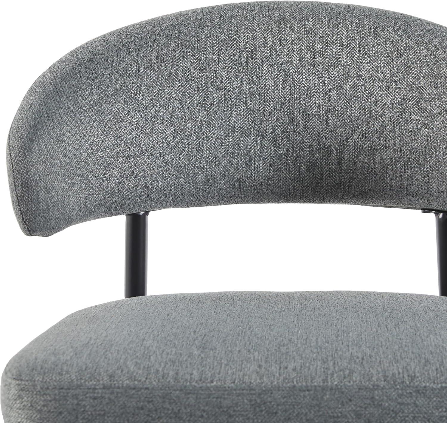 imageWalker Edison Modern Curved Back Upholstered Dining Chair with HighPerformance Woven Upholstery and Powder Coated Steel Base 2pk Charcoal