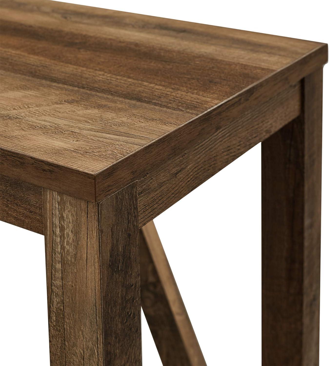 imageWalker Edison Modern Farmhouse AFrame Wood Rectangle Side Table Living Room Small End Accent Table 13 Inch Rustic OakRustic Oak