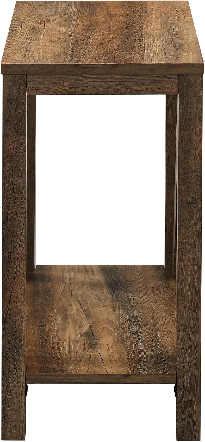 imageWalker Edison Modern Farmhouse AFrame Wood Rectangle Side Table Living Room Small End Accent Table 13 Inch Rustic OakRustic Oak