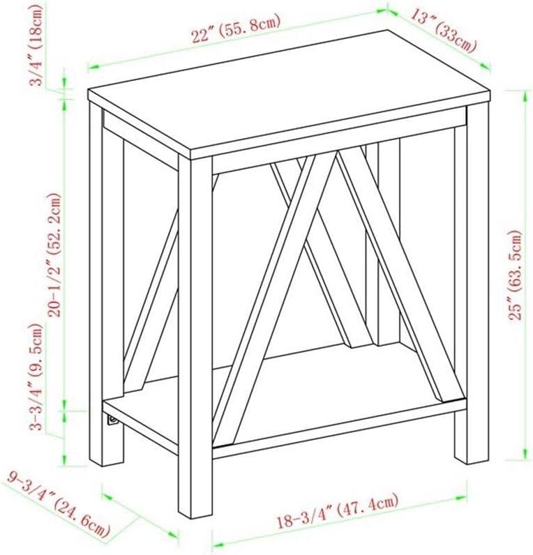 imageWalker Edison Modern Farmhouse AFrame Wood Rectangle Side Table Living Room Small End Accent Table 13 Inch Rustic OakWhite Oak
