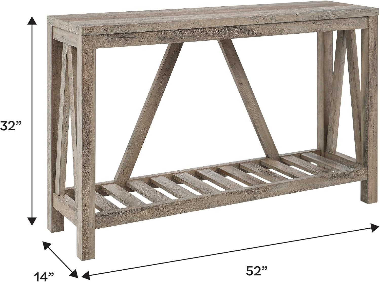 imageWalker Edison Modern Farmhouse Accent Entryway Table Entry Table Living Room End Table 52 Inch Rustic OakGrey Wash