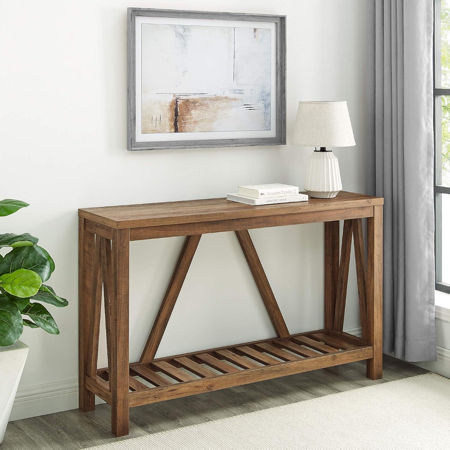 imageWalker Edison Modern Farmhouse Accent Entryway Table Entry Table Living Room End Table 52 Inch Rustic OakRustic Oak