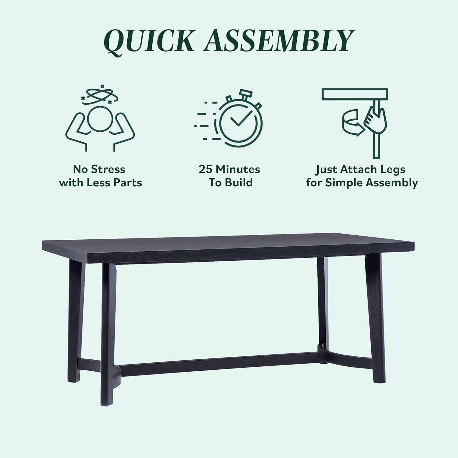 imageWalker Edison Modern Farmhouse Rustic Solid Oak Wood Oval Dining Table for 6 White OakBlack Oak