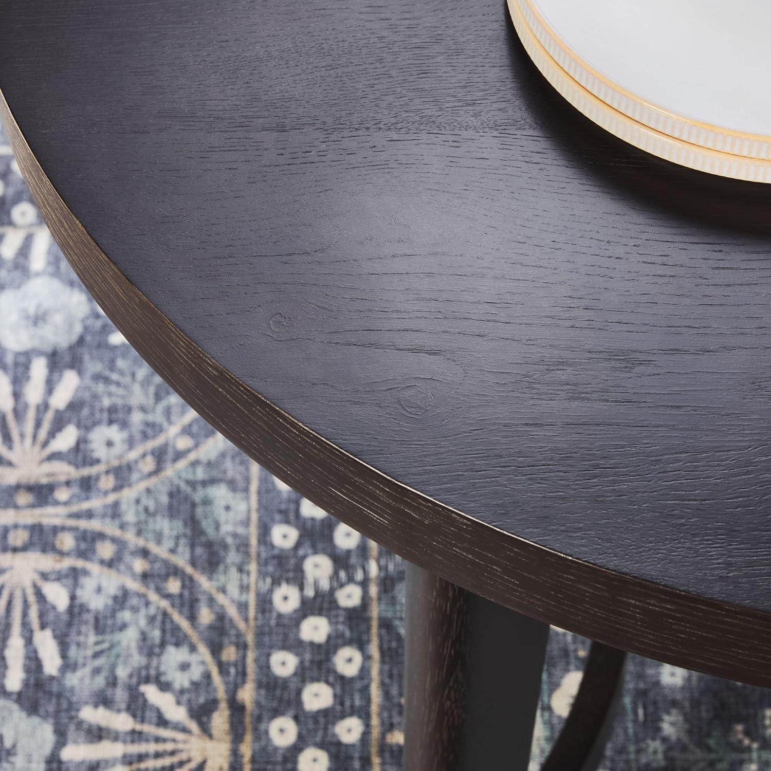 imageWalker Edison Modern Farmhouse Rustic Solid Oak Wood Oval Dining Table for 6 White OakBlack Oak