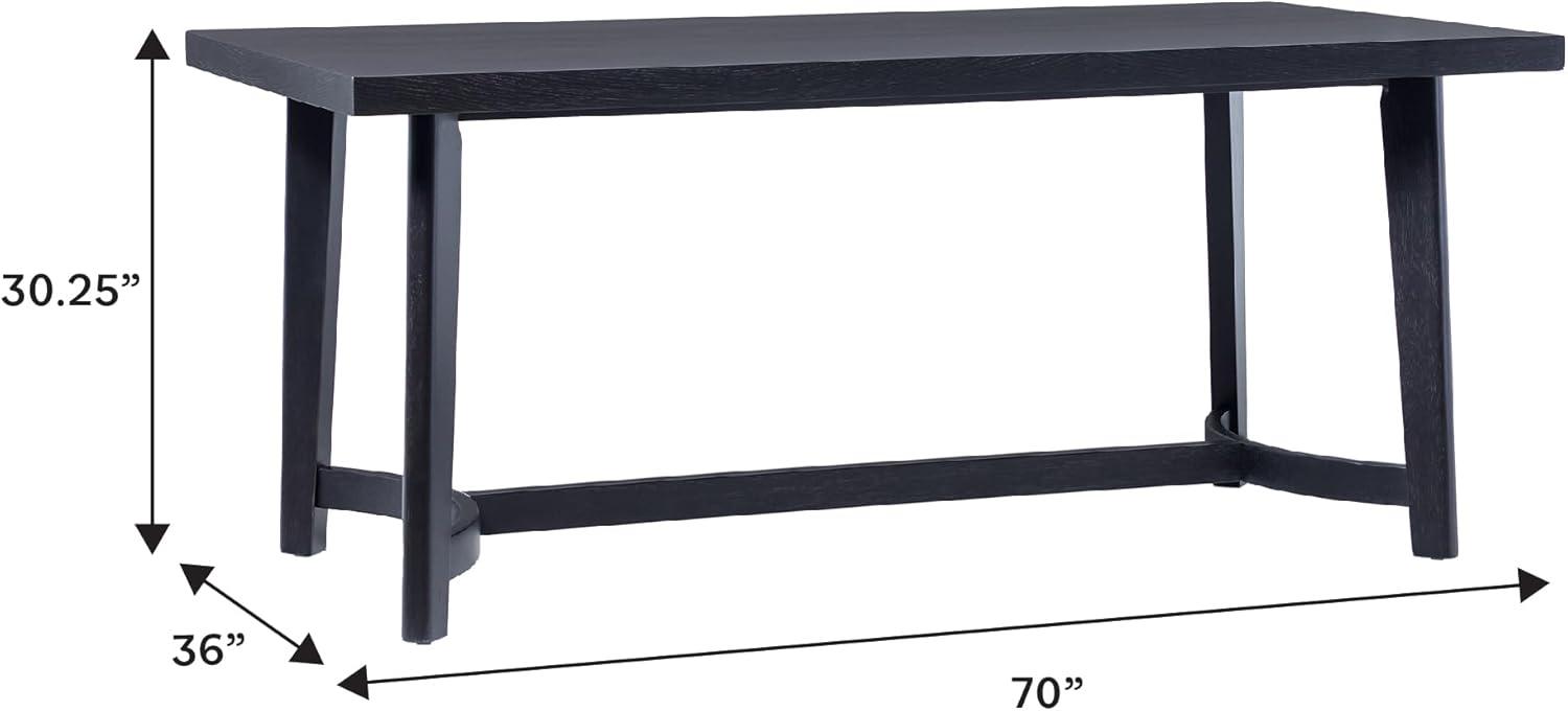 imageWalker Edison Modern Farmhouse Rustic Solid Oak Wood Oval Dining Table for 6 White OakBlack Oak