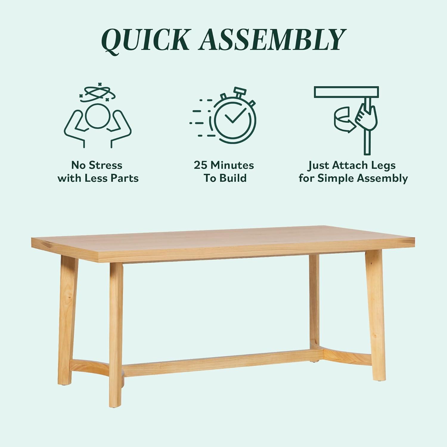 imageWalker Edison Modern Farmhouse Rustic Solid Oak Wood Oval Dining Table for 6 White OakWhite Oak