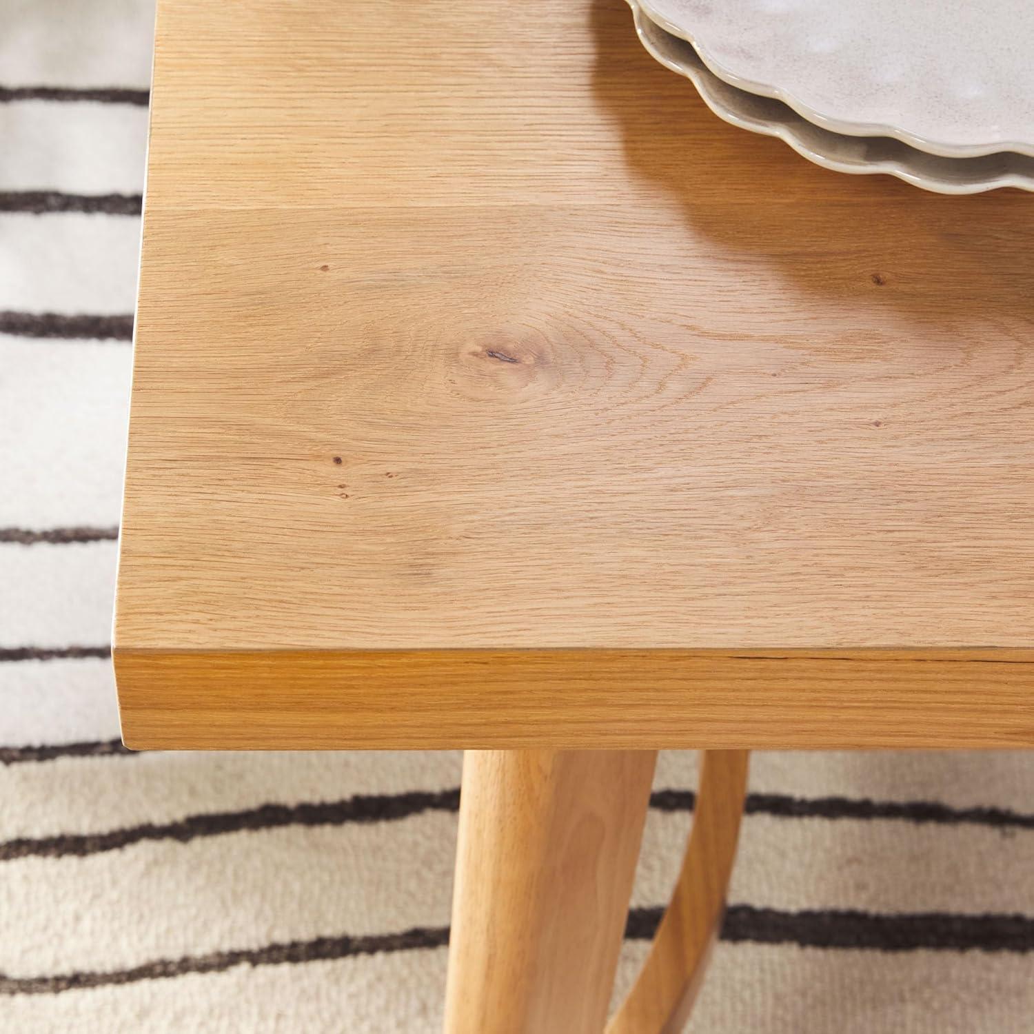 imageWalker Edison Modern Farmhouse Rustic Solid Oak Wood Oval Dining Table for 6 White OakWhite Oak