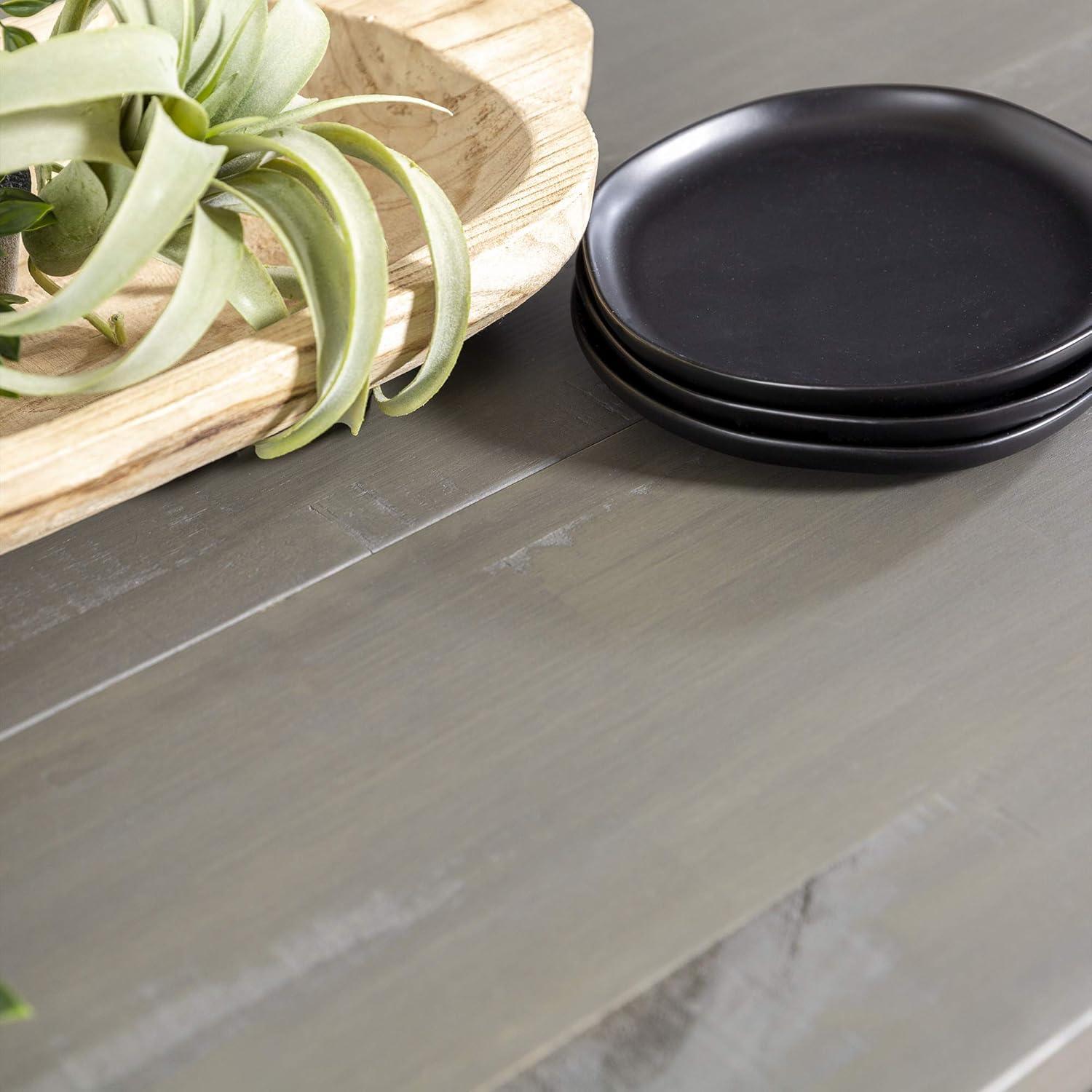 imageWalker Edison Modern Farmhouse Small Kitchen Furniture Dining Room Table Wood 72 Inch Grey and BrownGrey and Brown