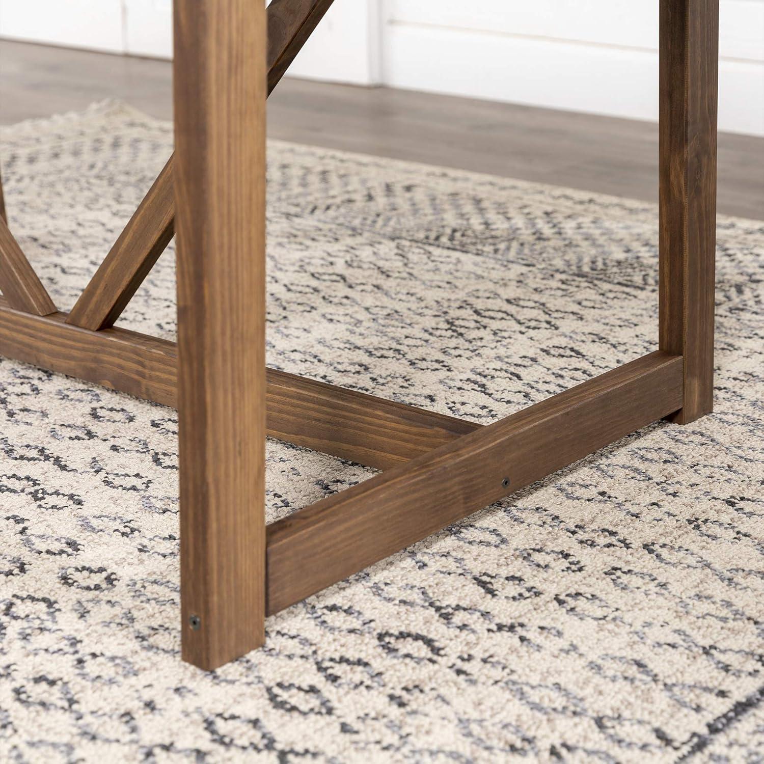 imageWalker Edison Modern Farmhouse Small Kitchen Furniture Dining Room Table Wood 72 Inch Grey and BrownGrey and Brown